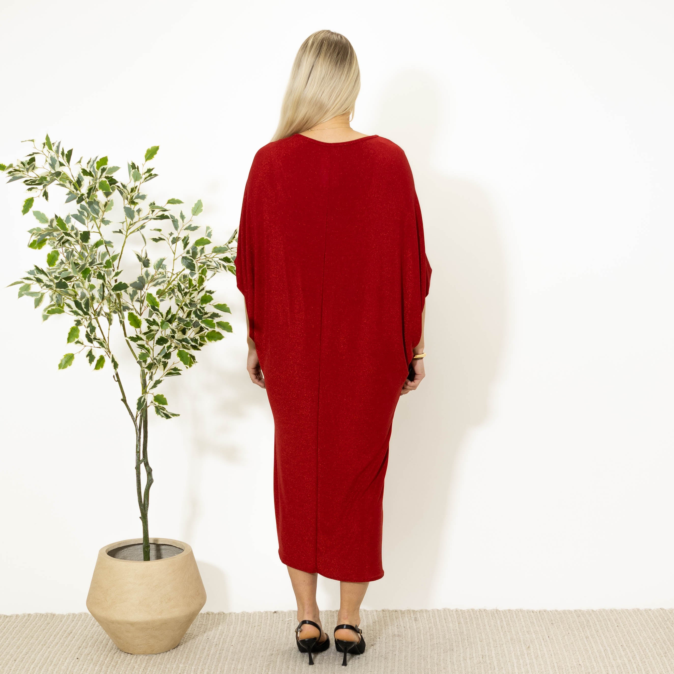 Faith glimmer kjole, Rød