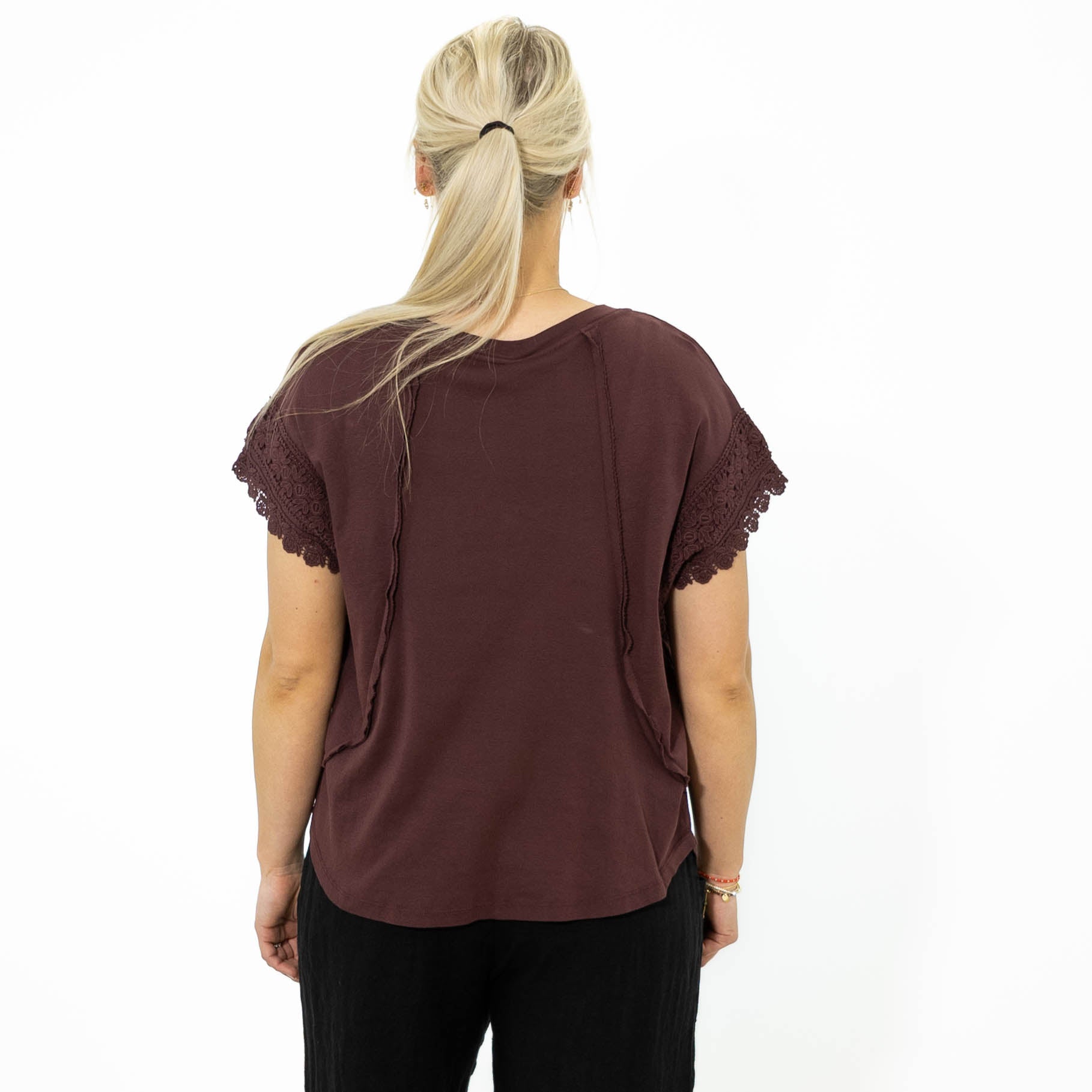 Violetta bomulds t-shirt, Bordeaux