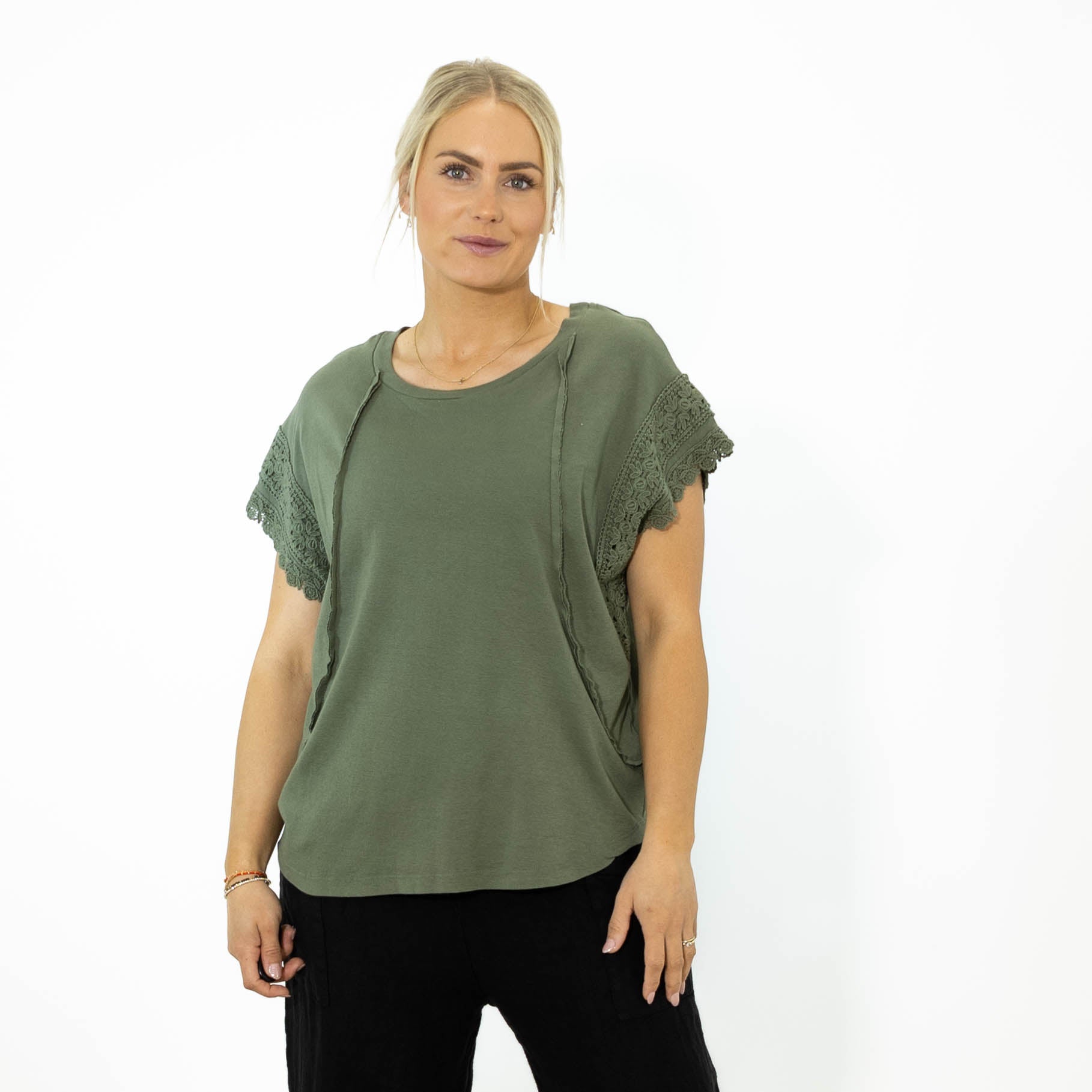 Violetta bomulds t-shirt, Khaki