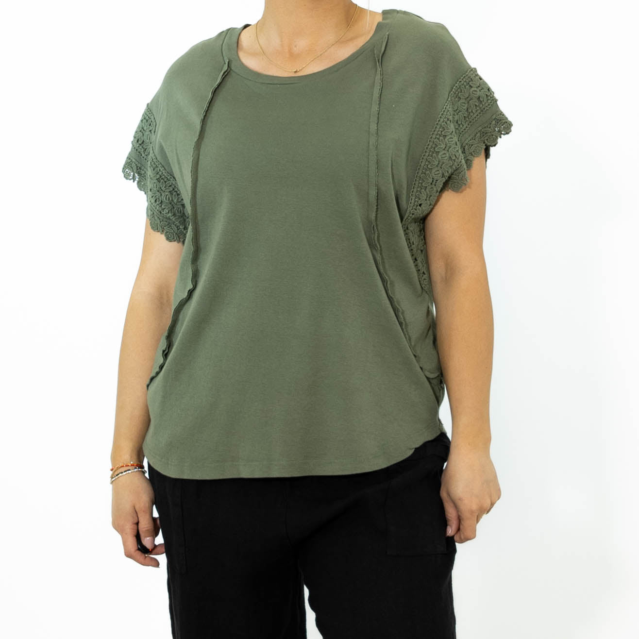 Violetta bomulds t-shirt, Khaki