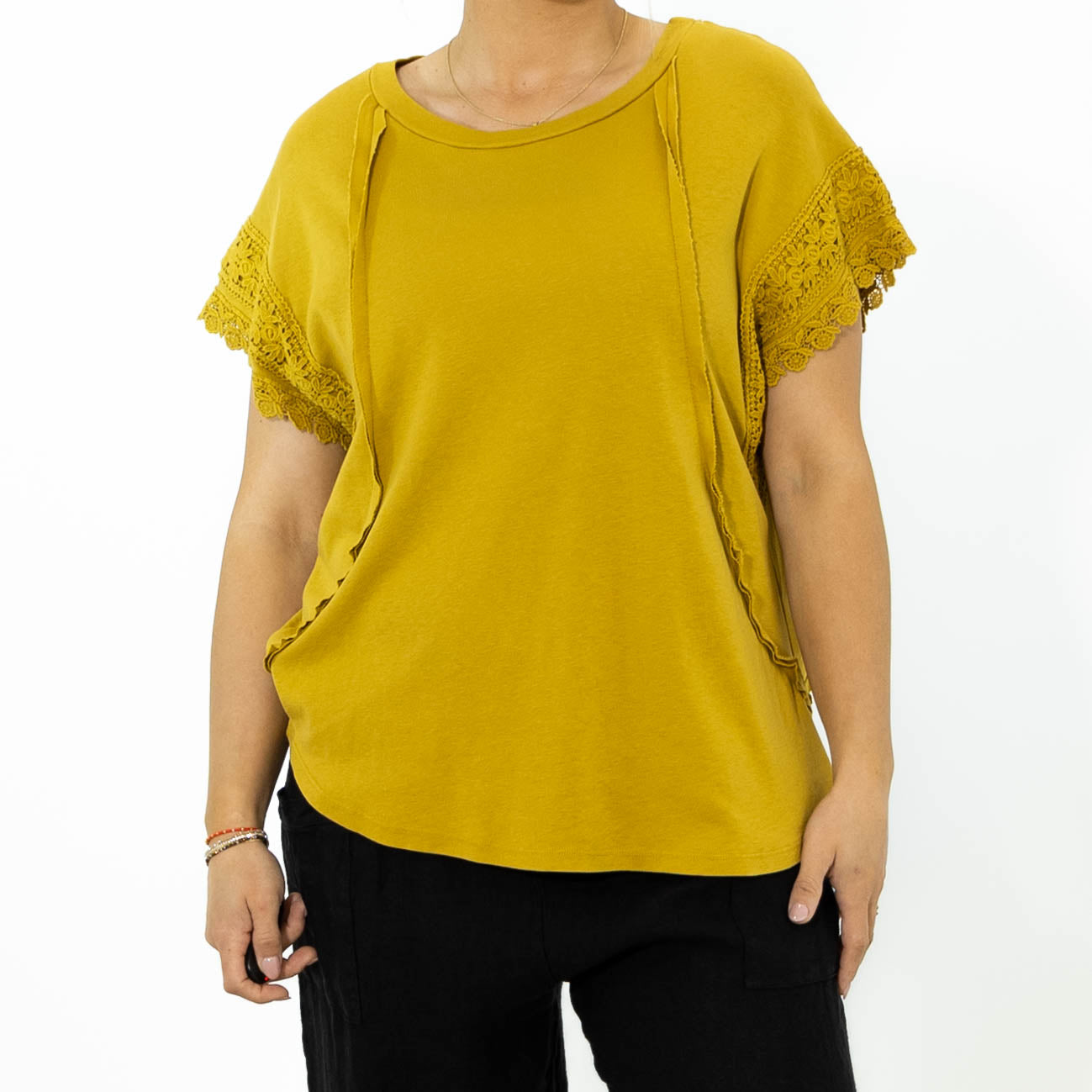Violetta bomulds t-shirt, Sennep