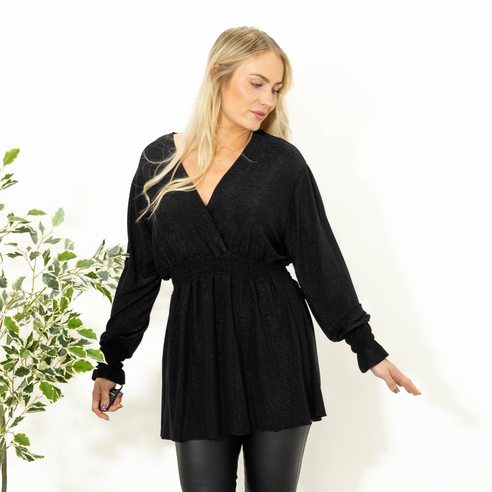 Wally glimmer tunika, Sort