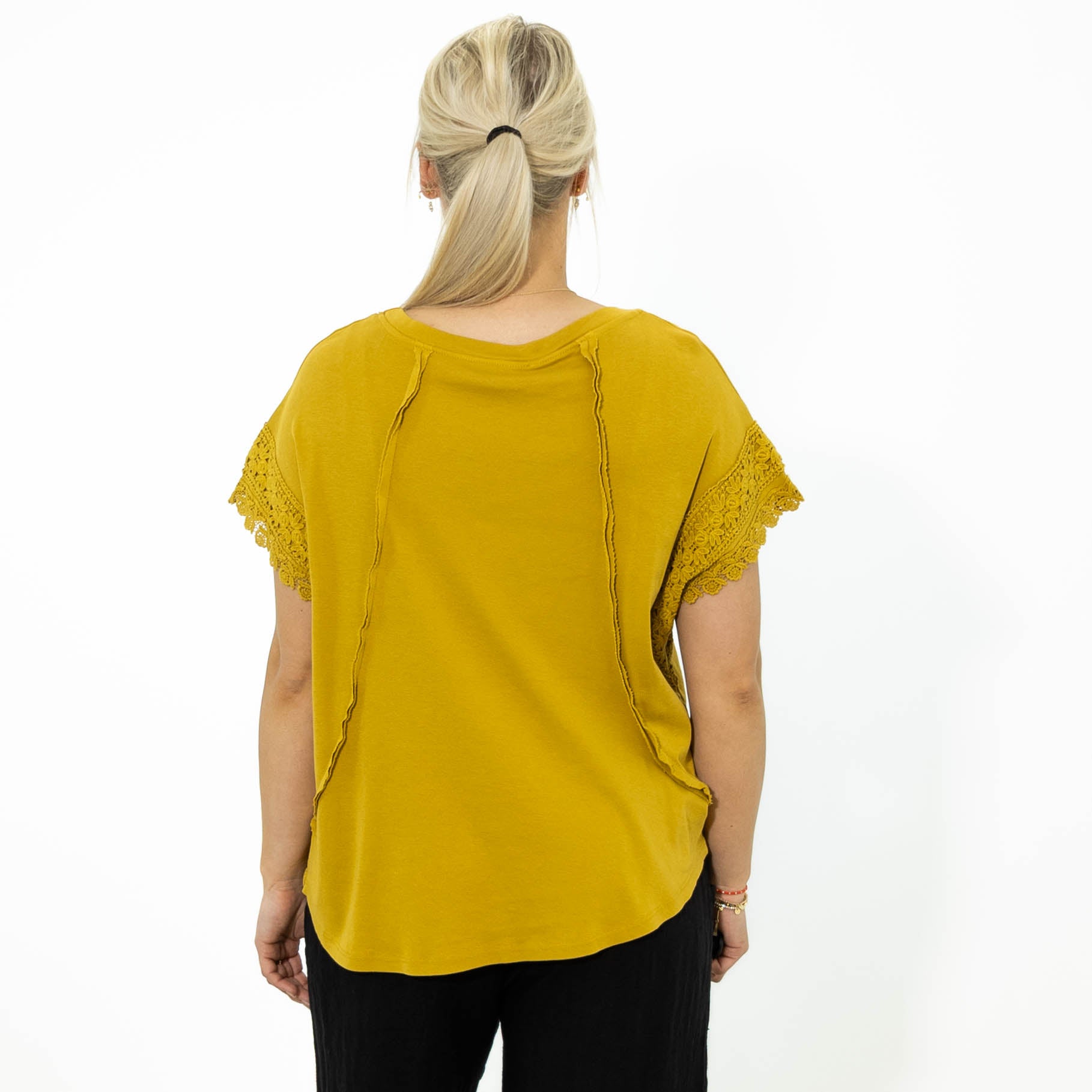 Violetta bomulds t-shirt, Sennep