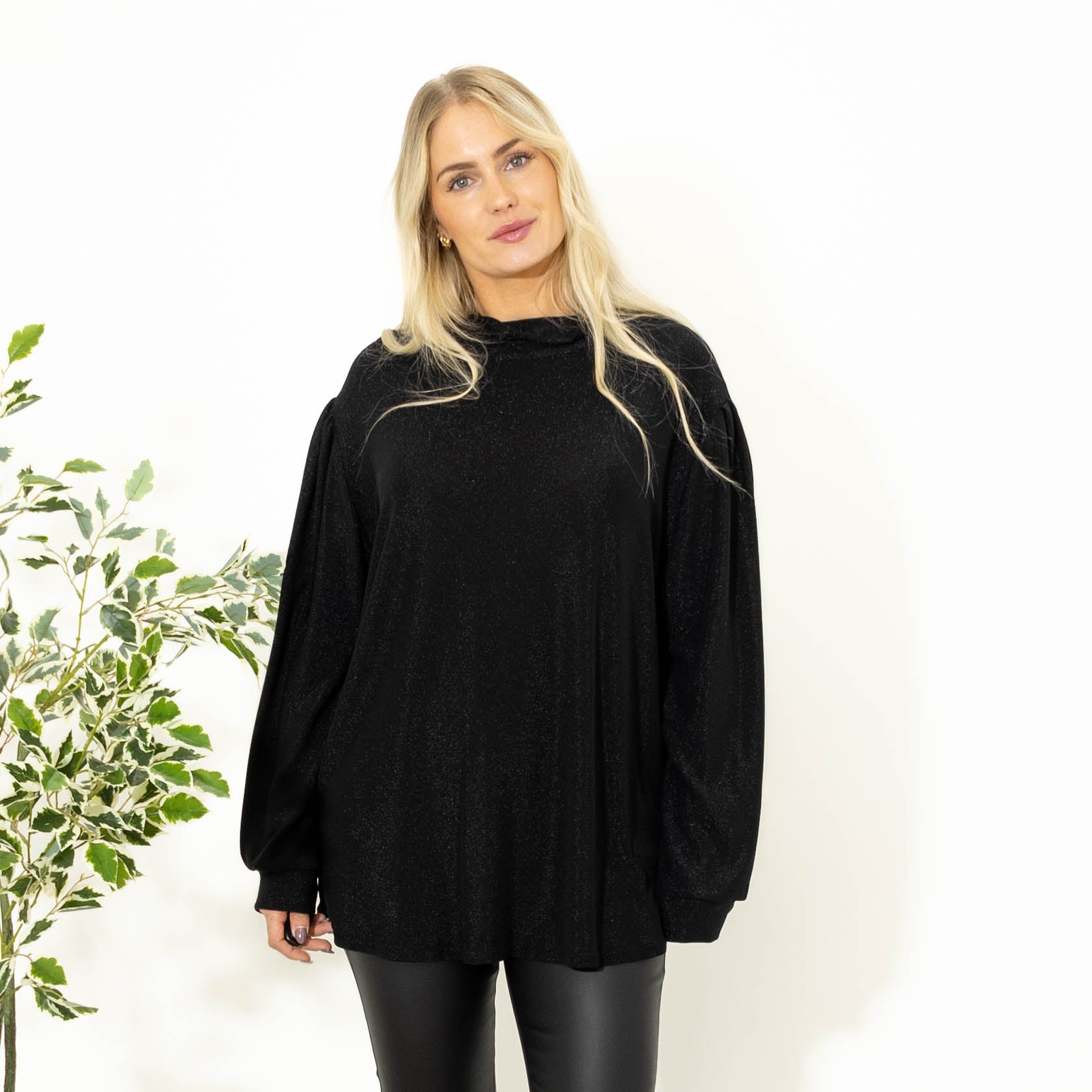 Bebe glimmer overdel, Sort