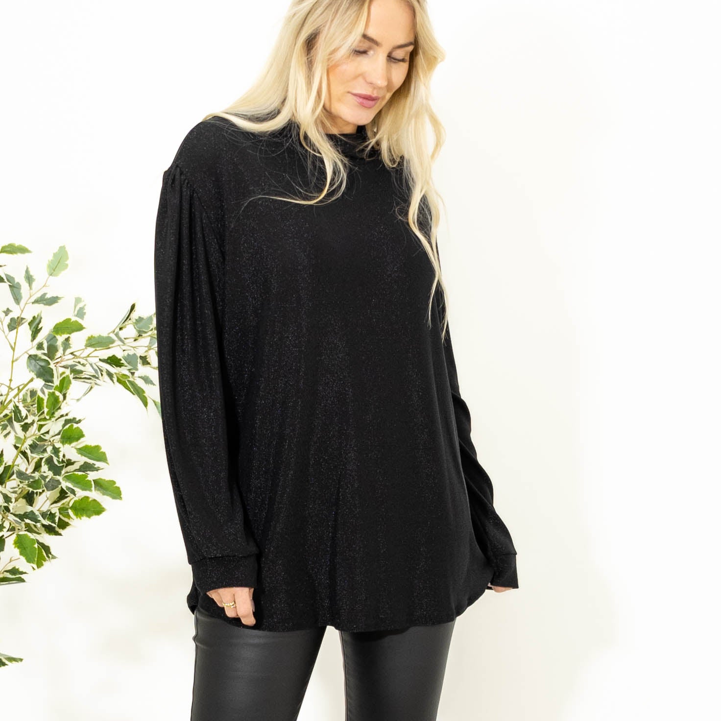 Bebe glimmer overdel, Sort