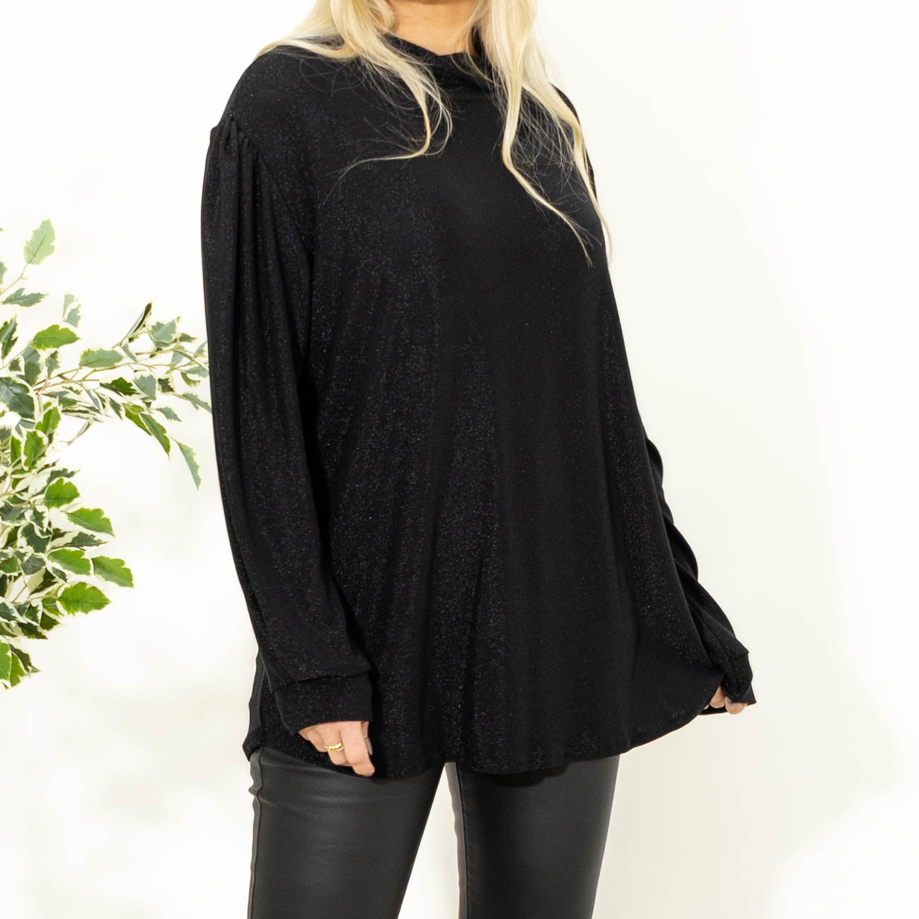 Bebe glimmer overdel, Sort