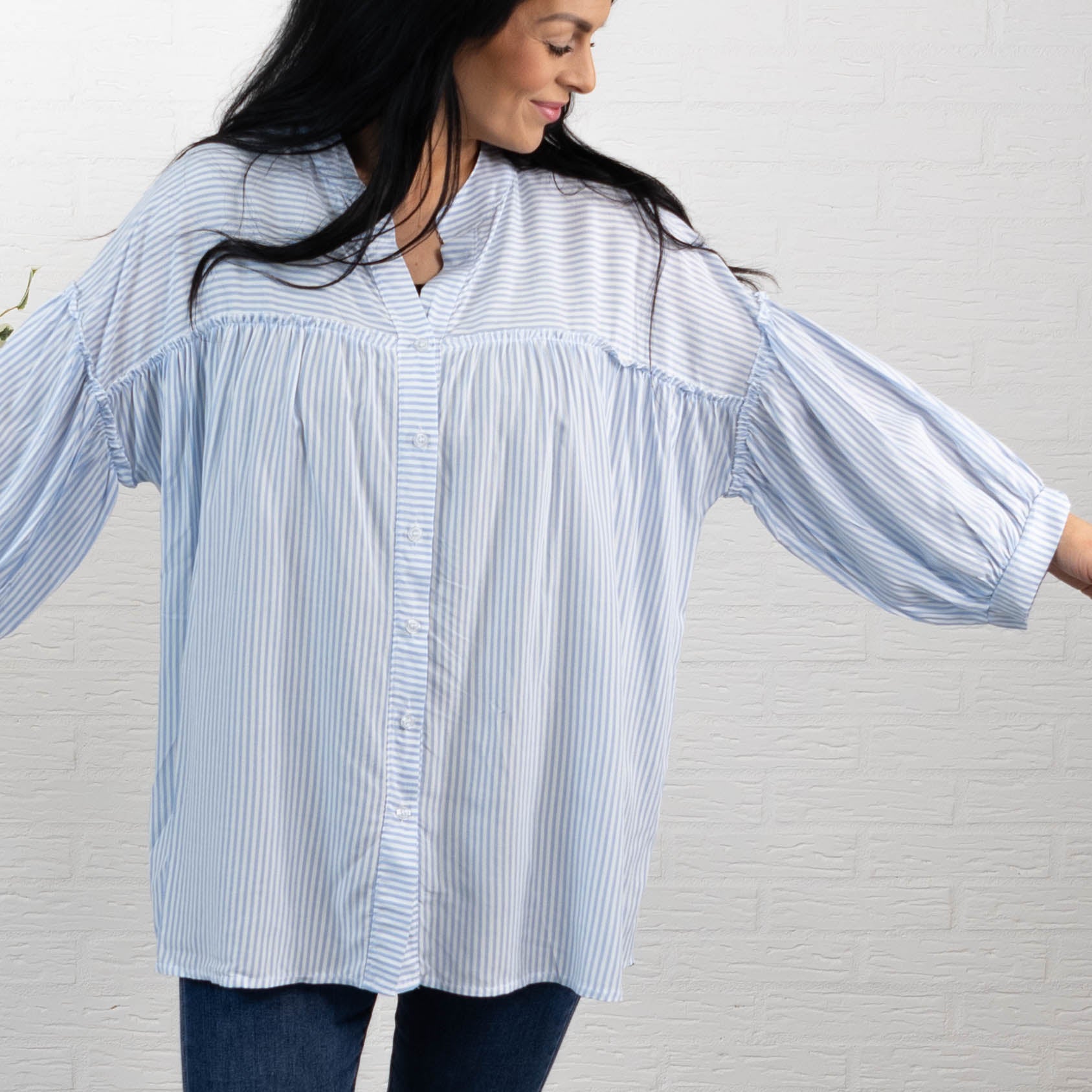 Oklahoma skjorte/tunika, Lyseblå