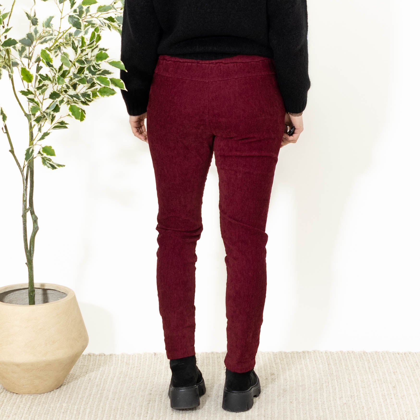 Brianna fløjlsbukser, Bordeaux