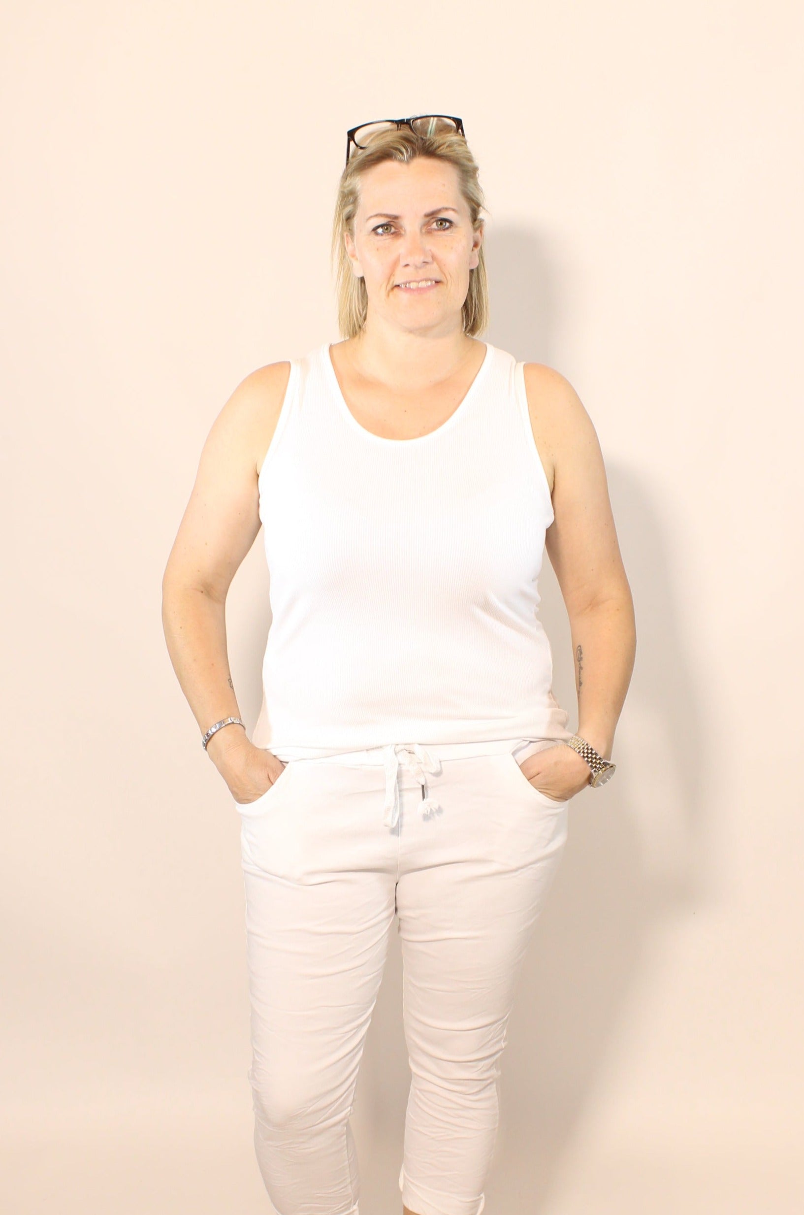 Nina top, Hvid