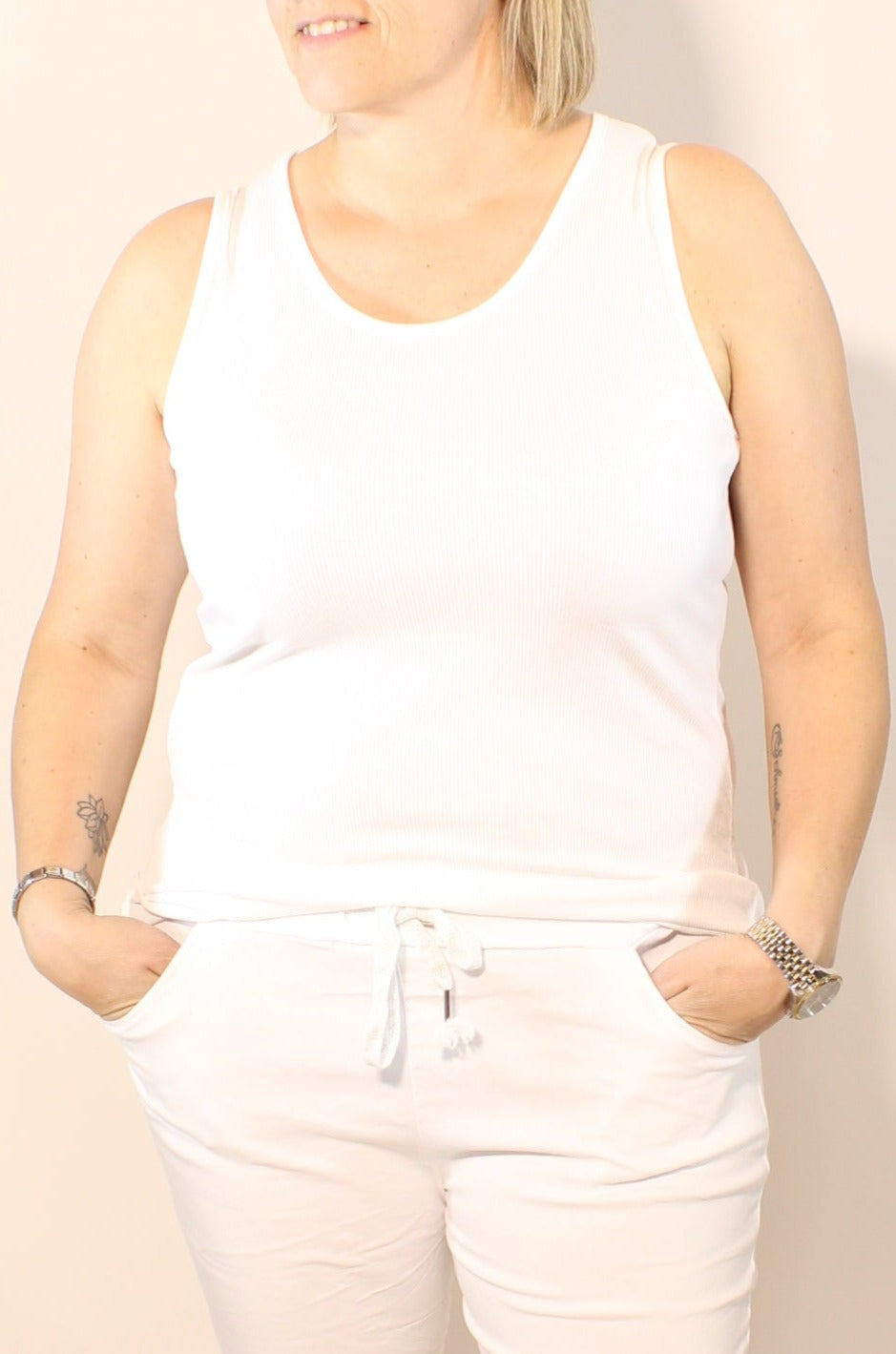 Nina top, Hvid
