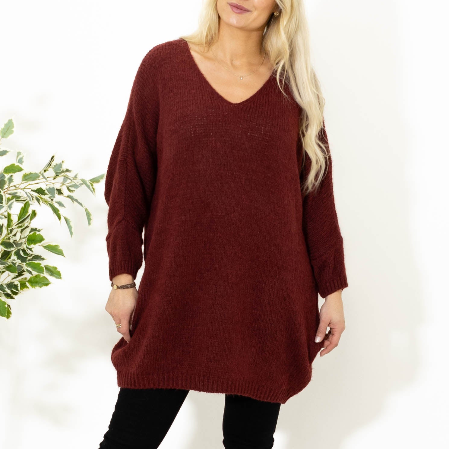 Aster tunikakjole, Bordeaux