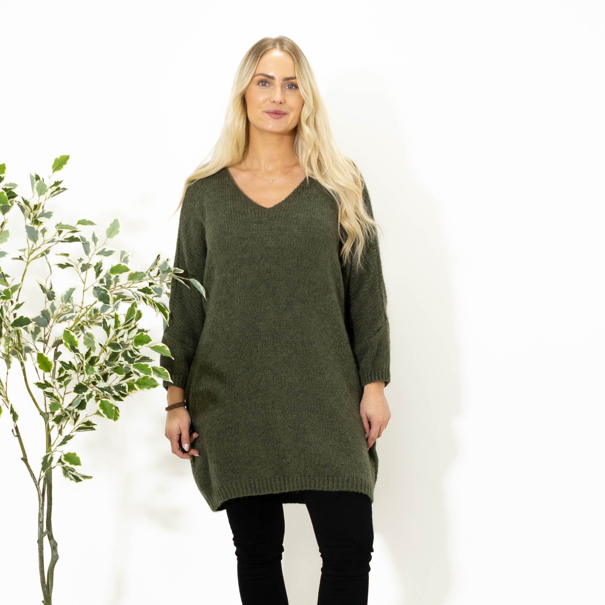 Aster tunikakjole, Khaki