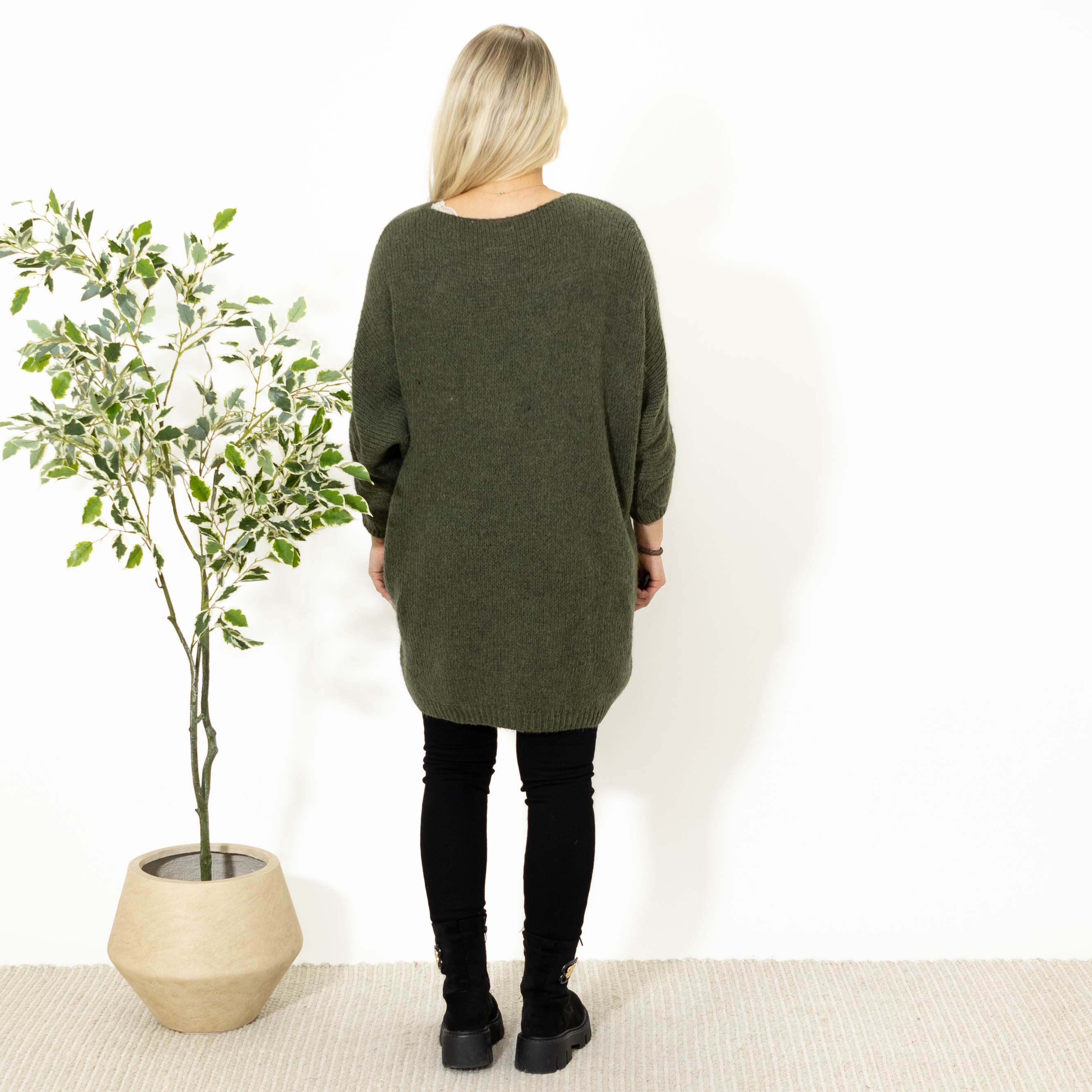 Aster tunikakjole, Khaki