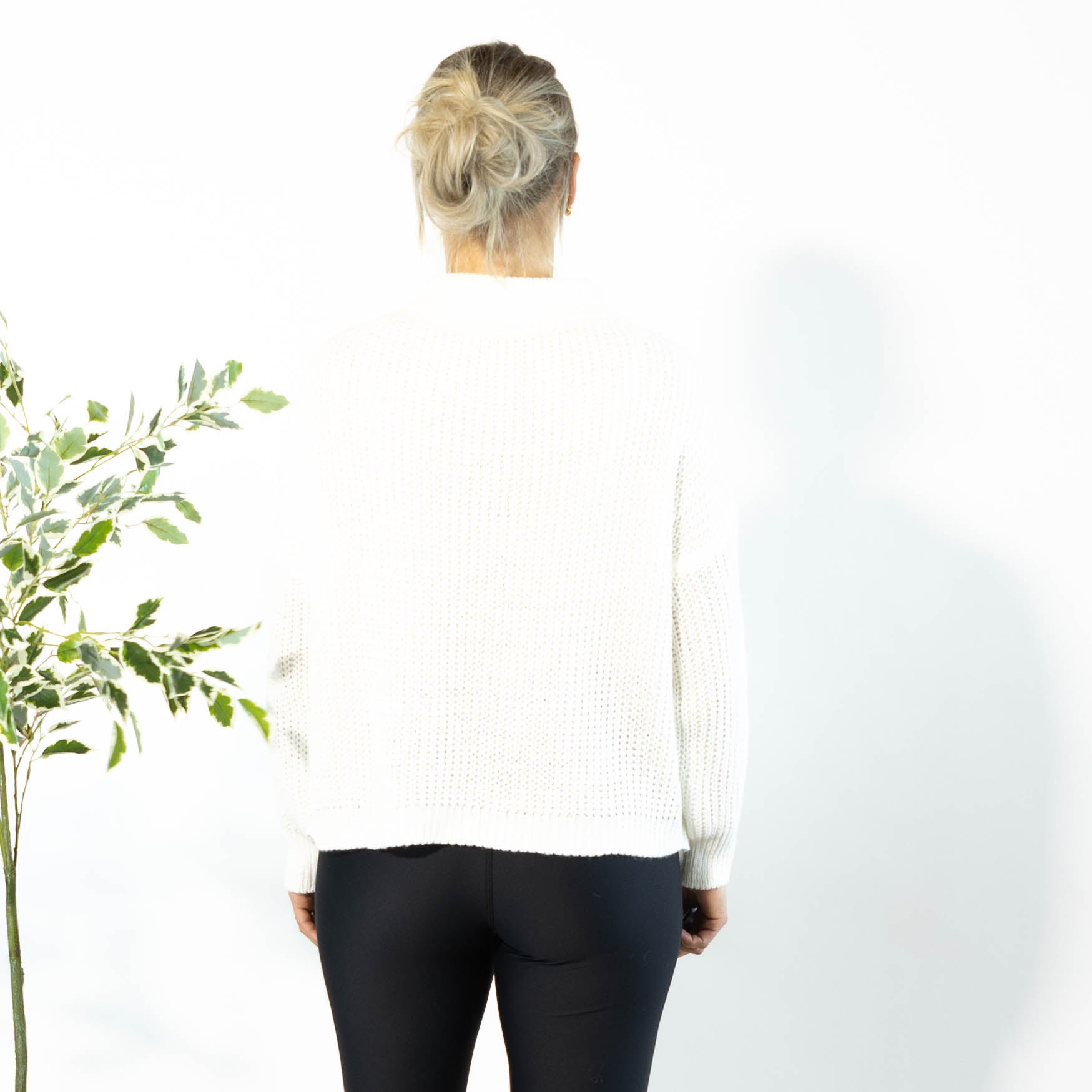 Maiken julestrik m. rullekrave, Hvid