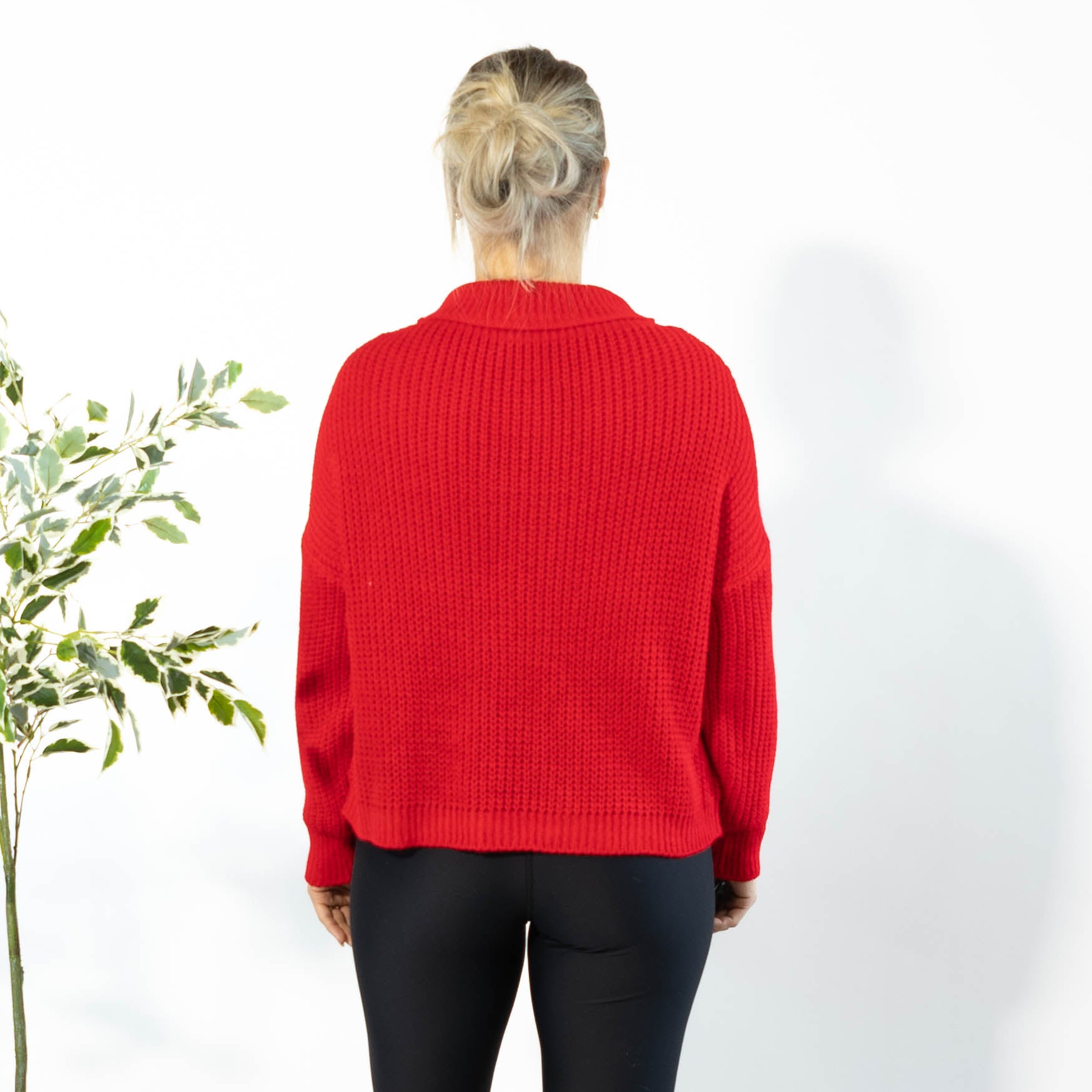 Maiken julestrik m. rullekrave, Rød