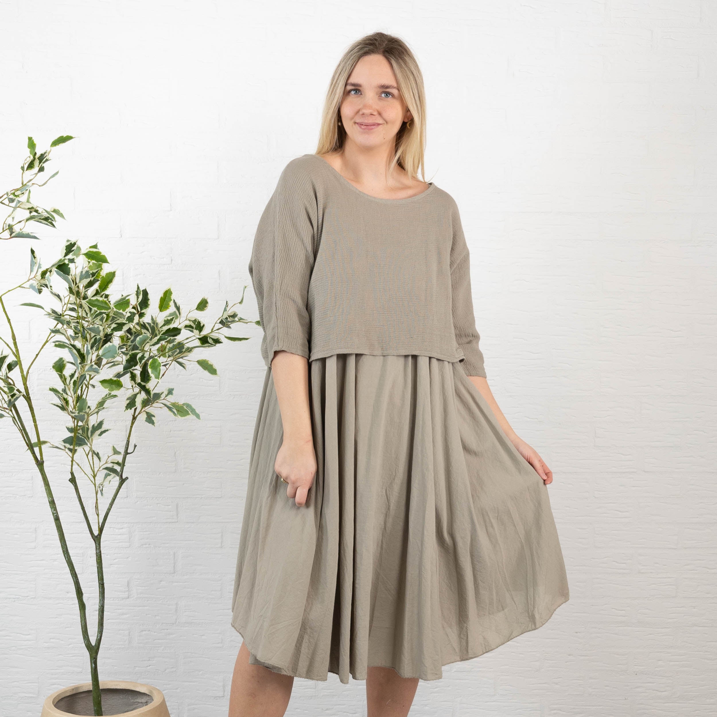 Kyra kjole, Taupe