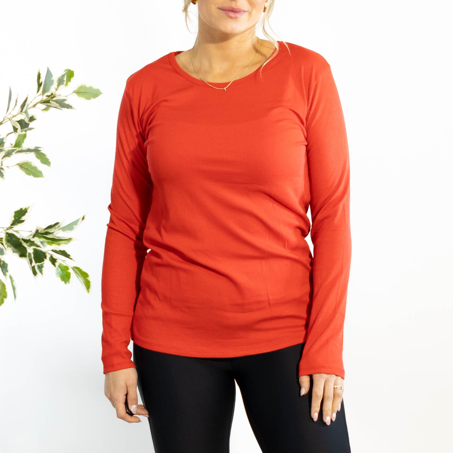 Monica langærmet t-shirt, Rød