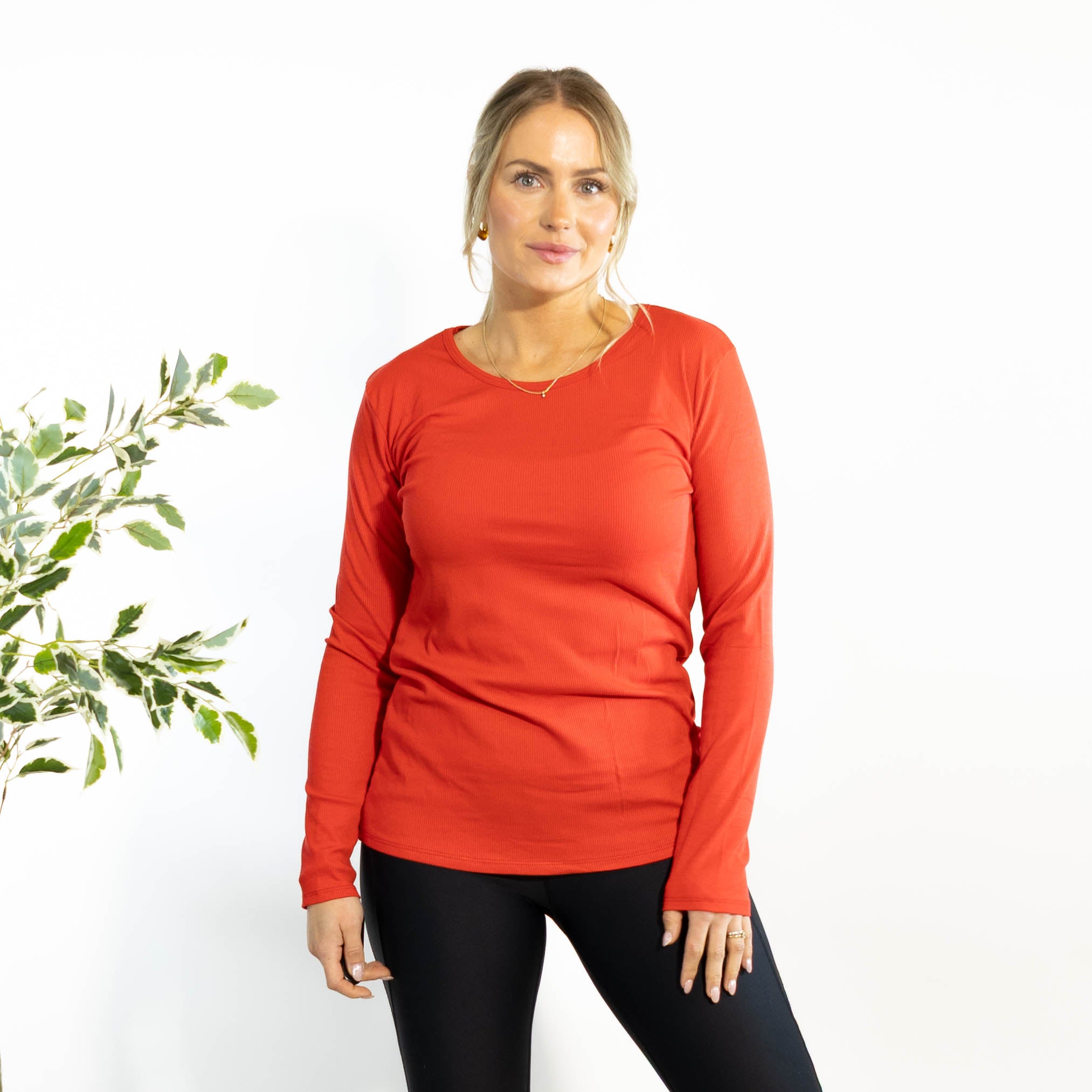 Monica langærmet t-shirt, Rød