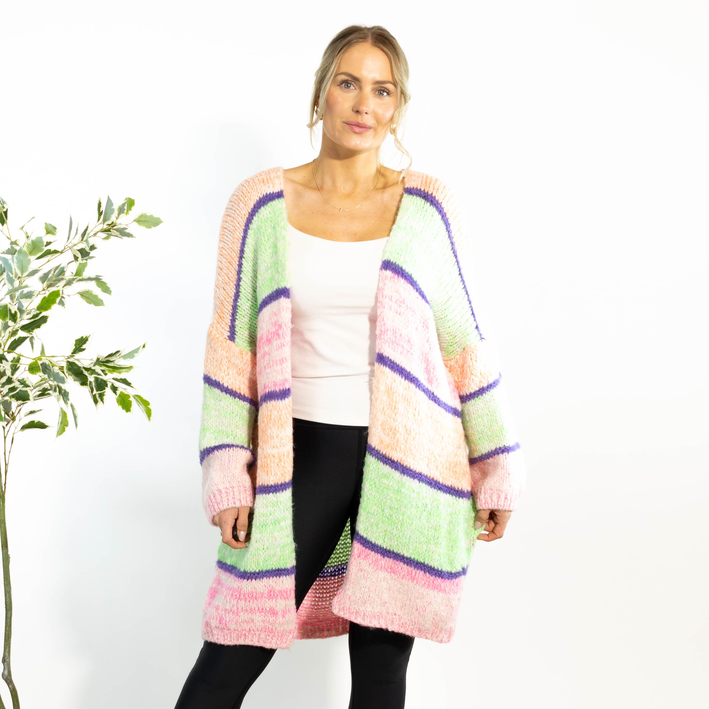 Annette strikcardigan, Grøn