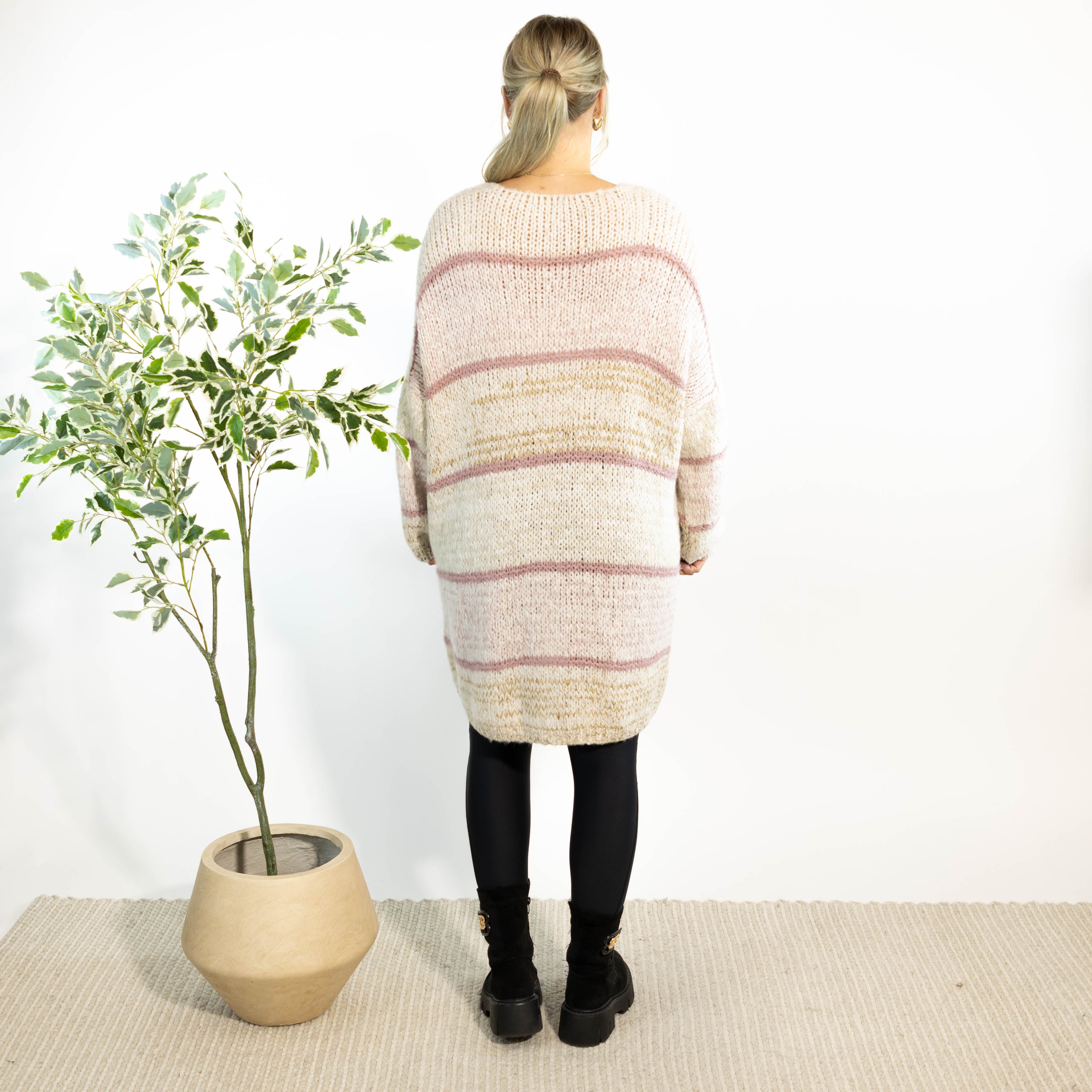 Annette strikcardigan, Rosa