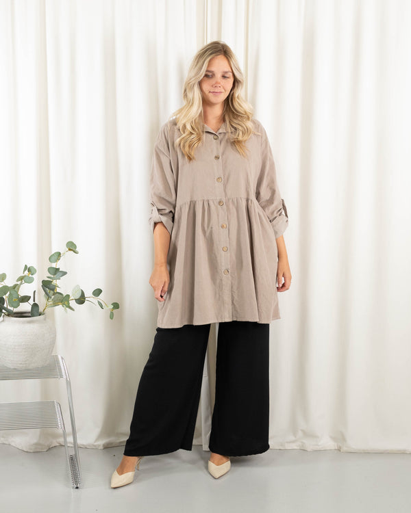 Belinda tunika/kjole, Taupe