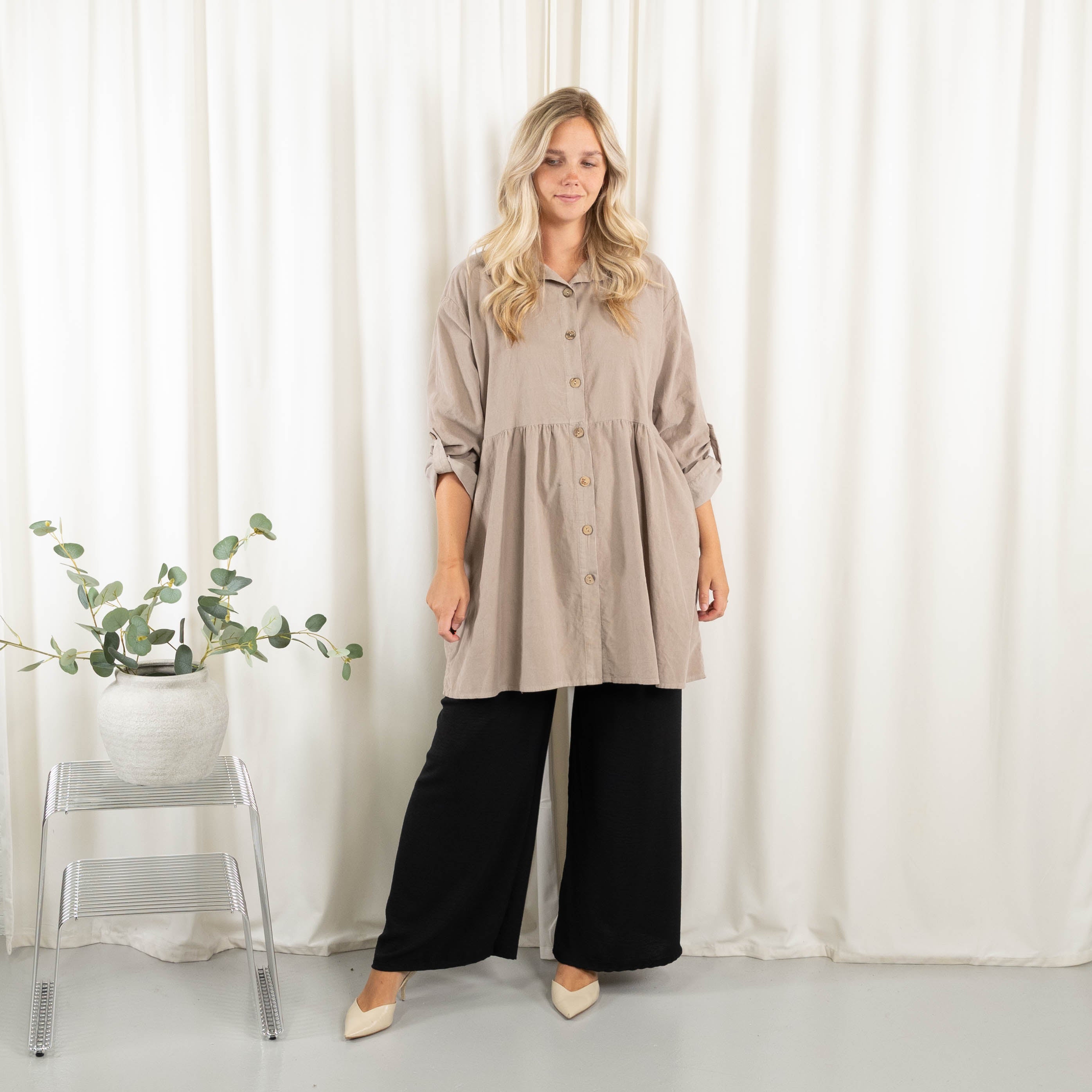 Belinda tunika/kjole, Taupe