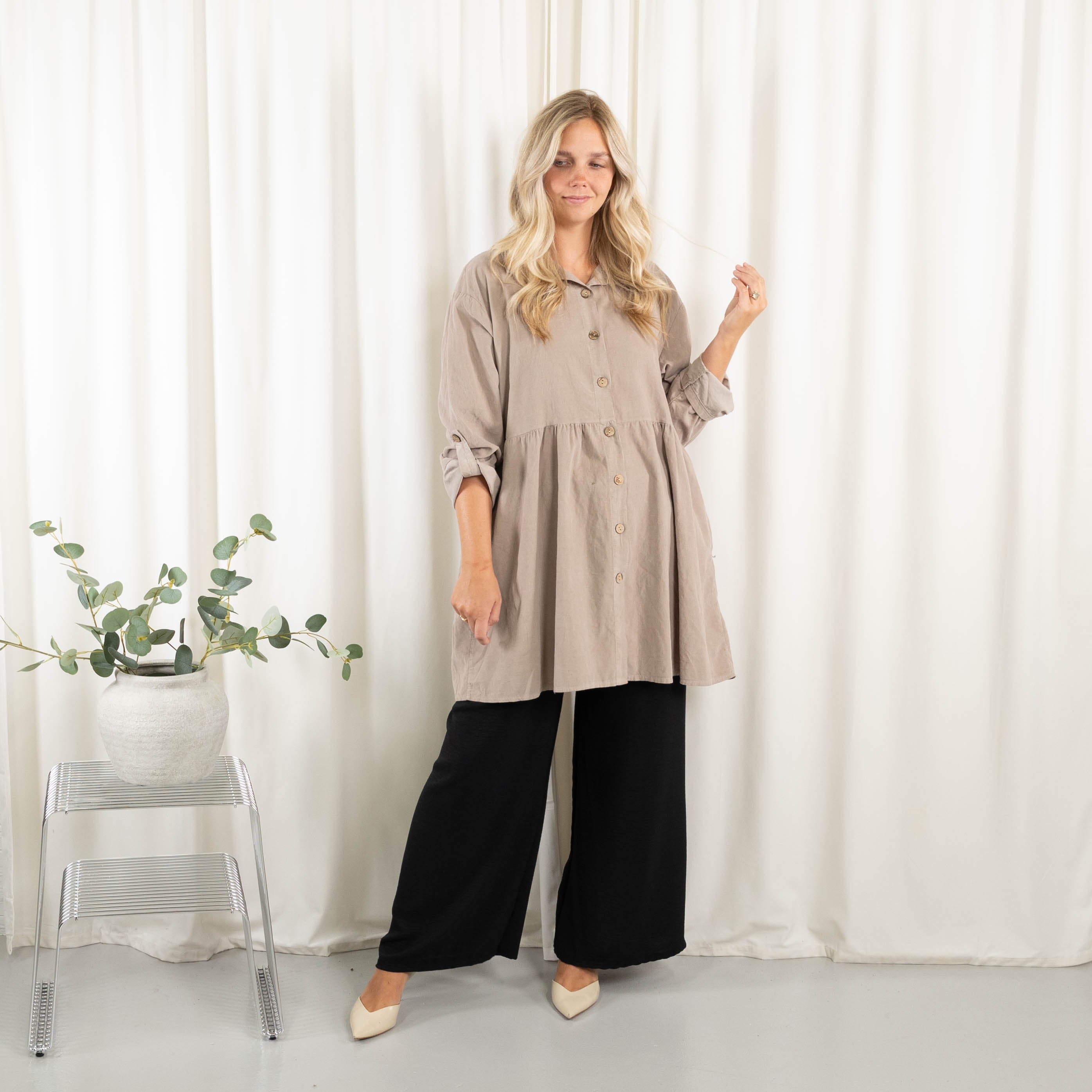 Belinda tunika/kjole, Taupe
