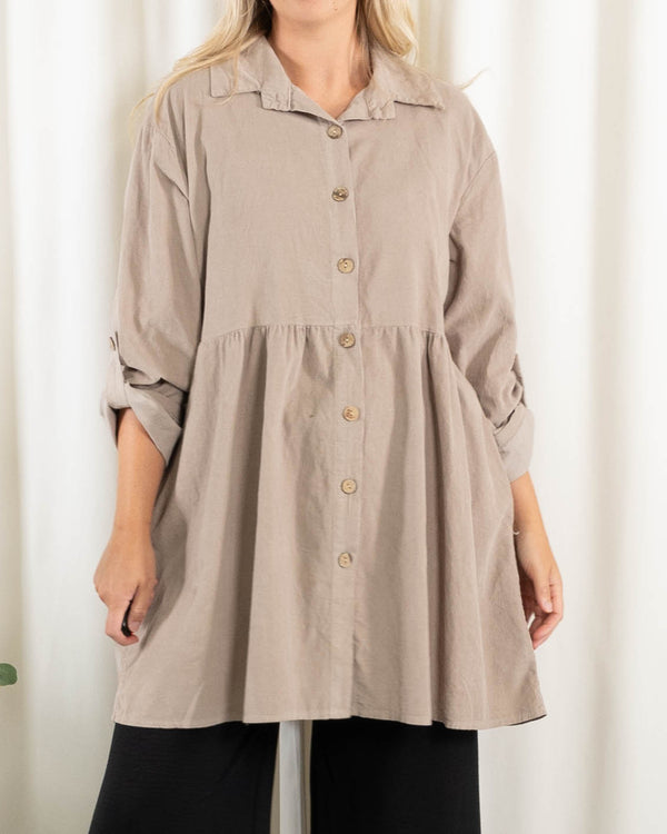 Belinda tunika/kjole, Taupe