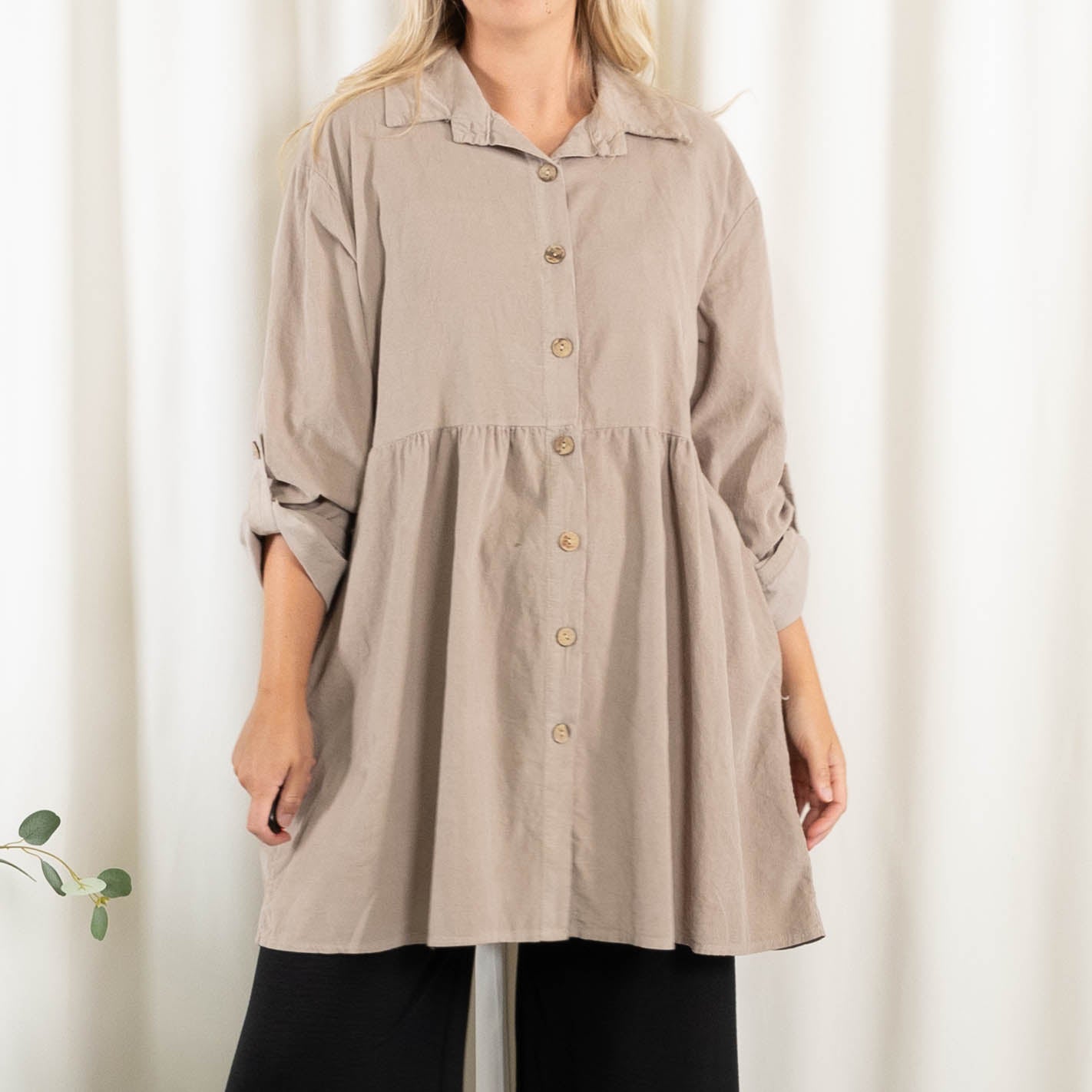 Belinda tunika/kjole, Taupe
