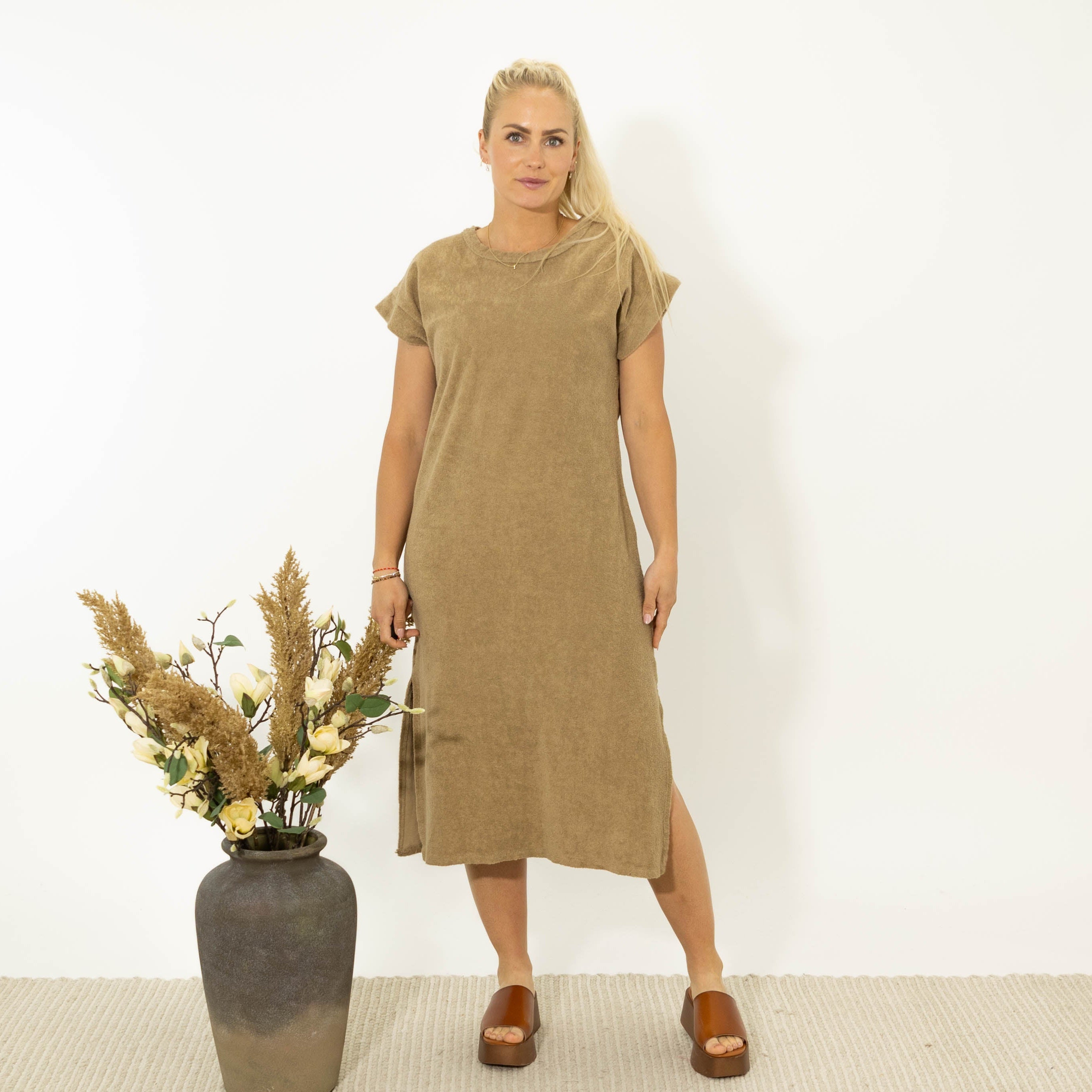 Rene t-shirt kjole, Camel