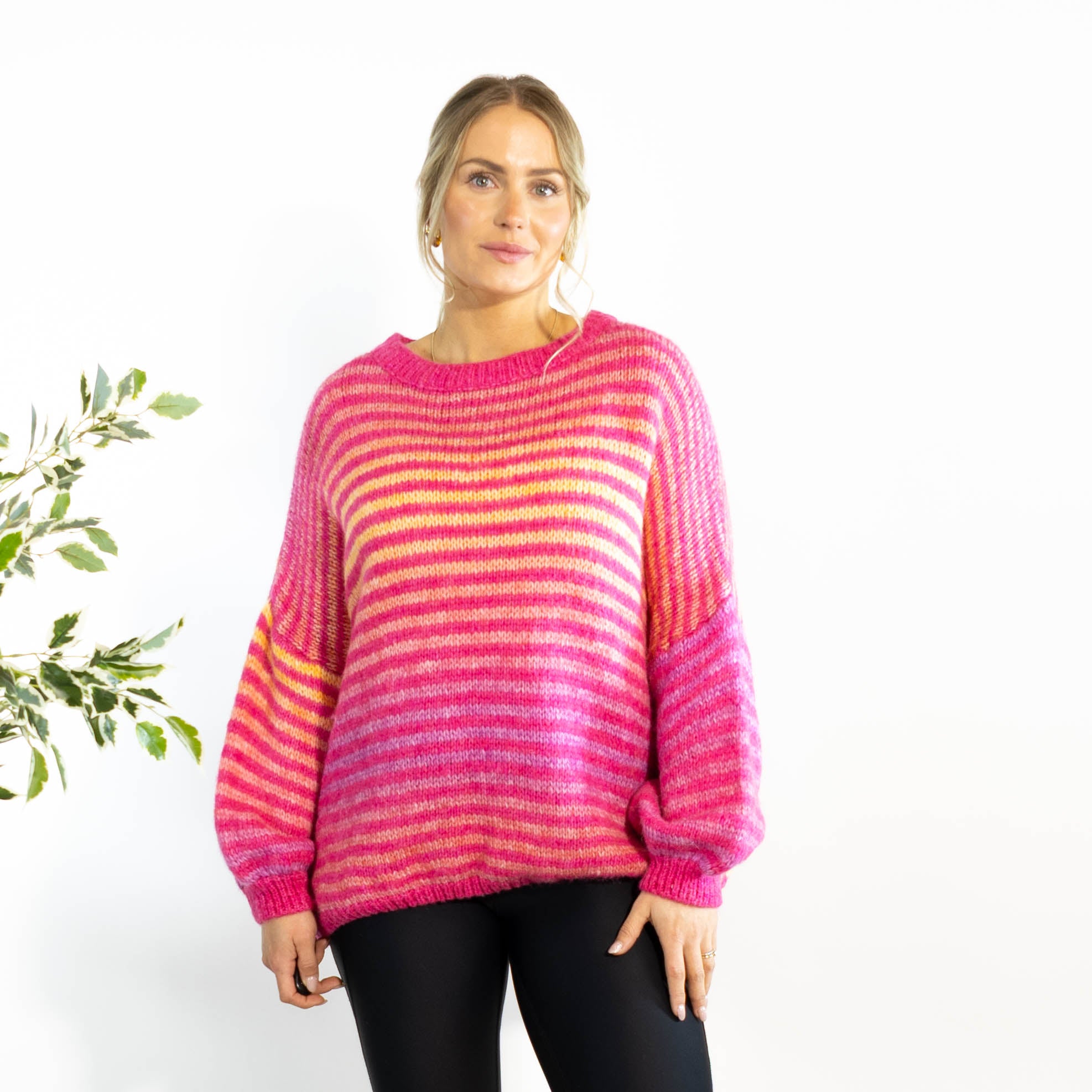 Tammy stribet strik, Pink