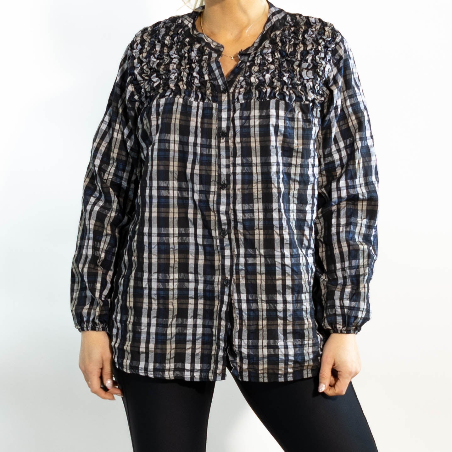 Gertrud ternet bluse, Sort