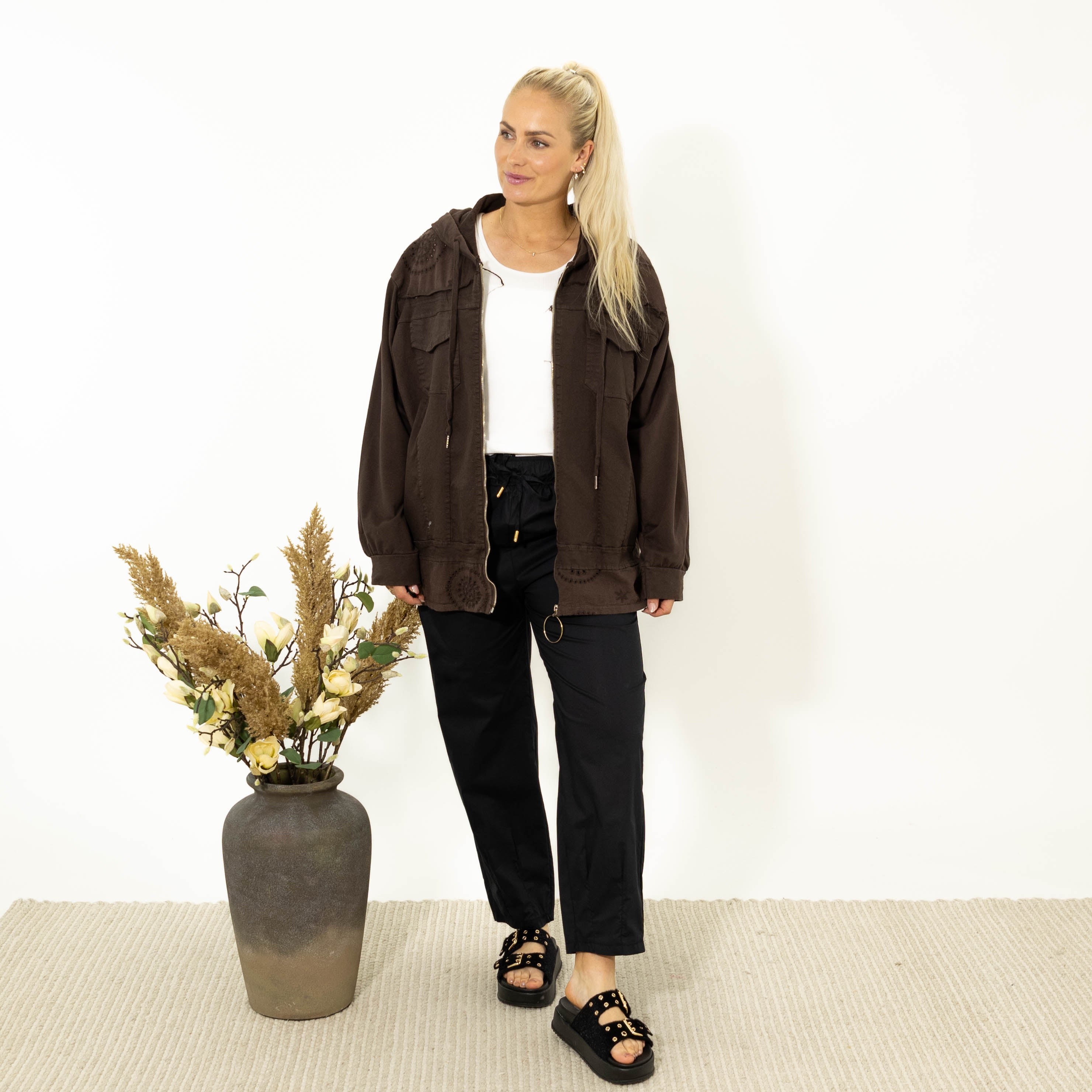 Amalia sweatshirt jakke, Choko