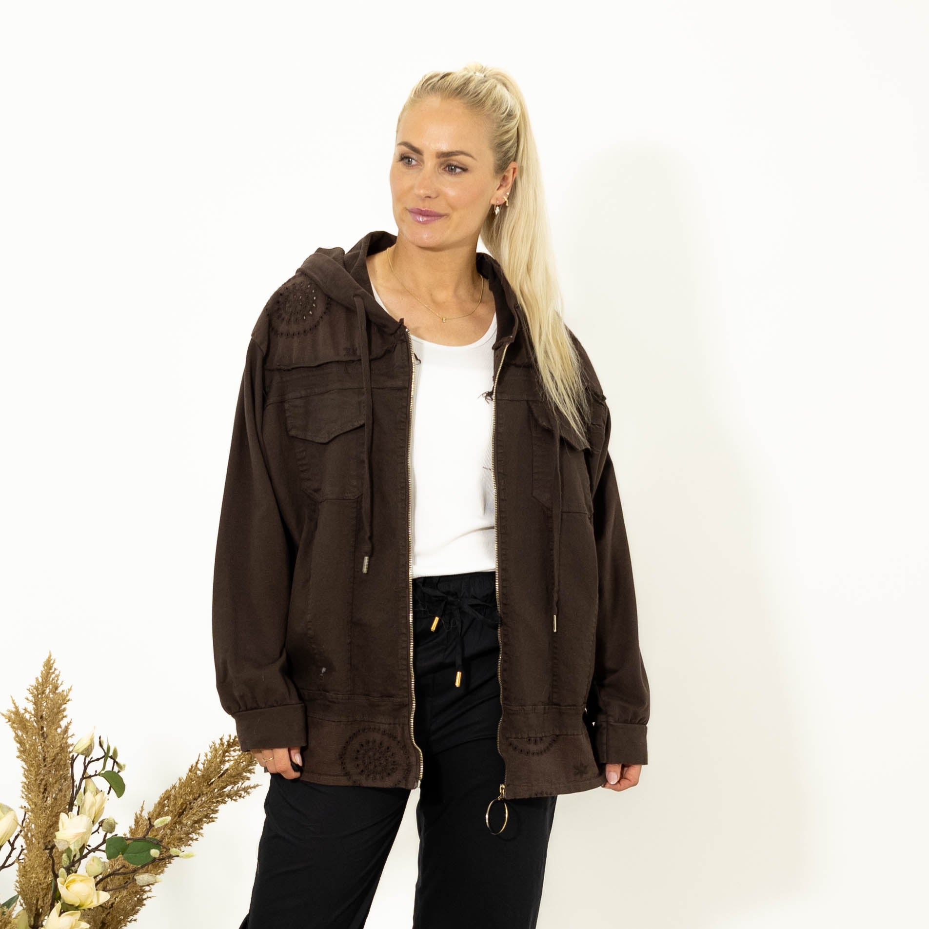Amalia sweatshirt jakke, Choko