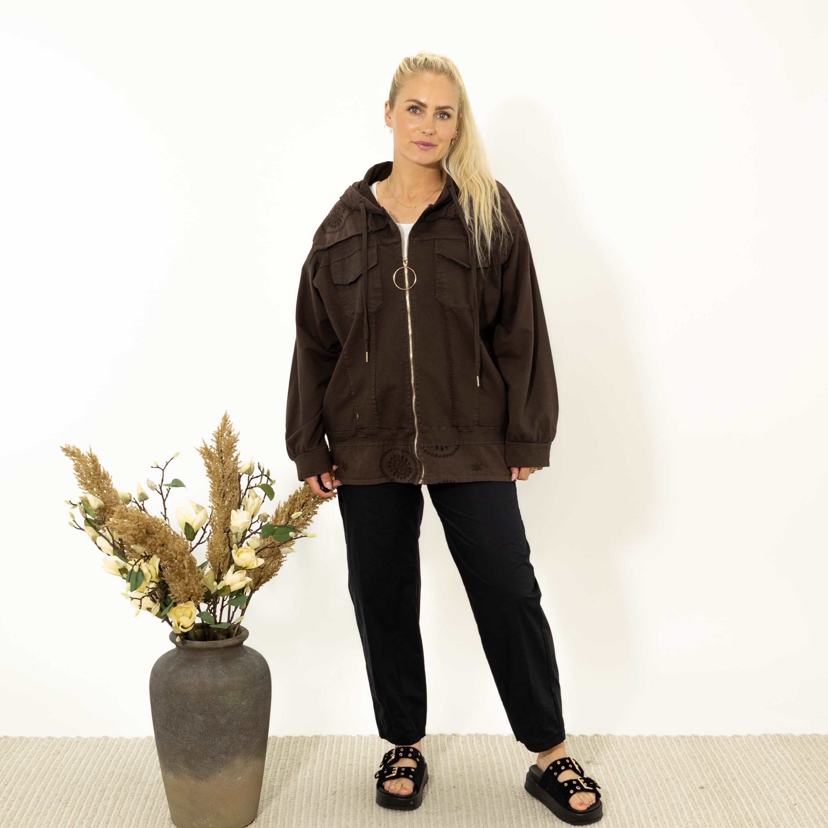 Amalia sweatshirt jakke, Choko