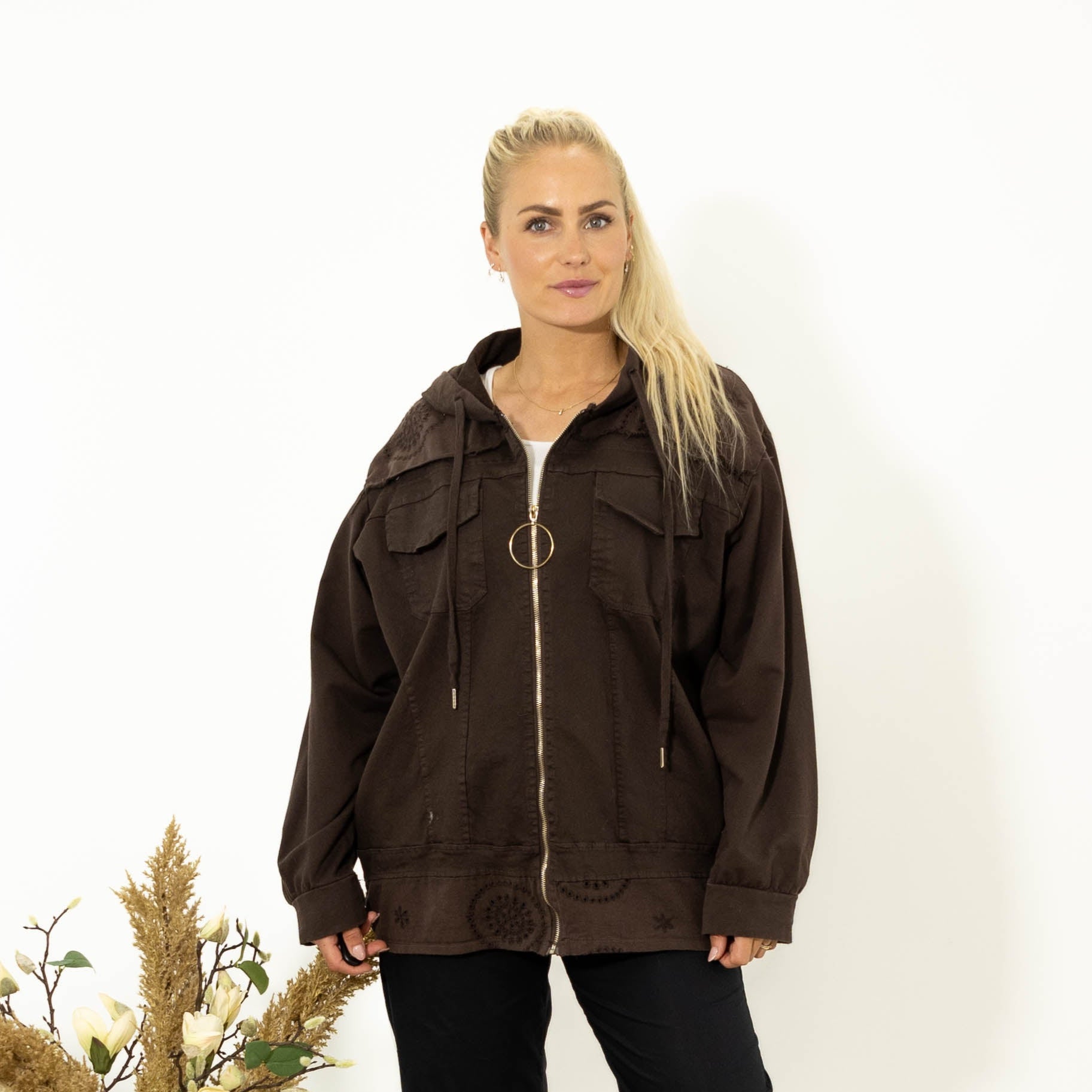 Amalia sweatshirt jakke, Choko