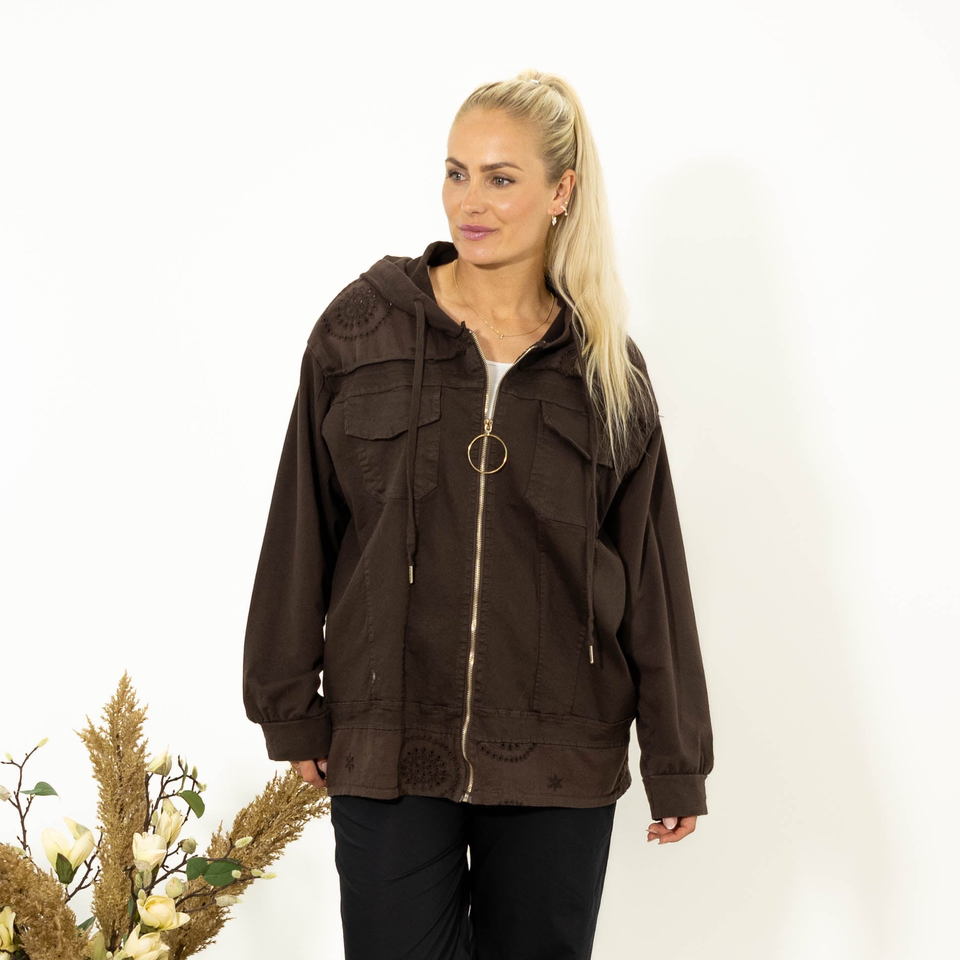 Amalia sweatshirt jakke, Choko