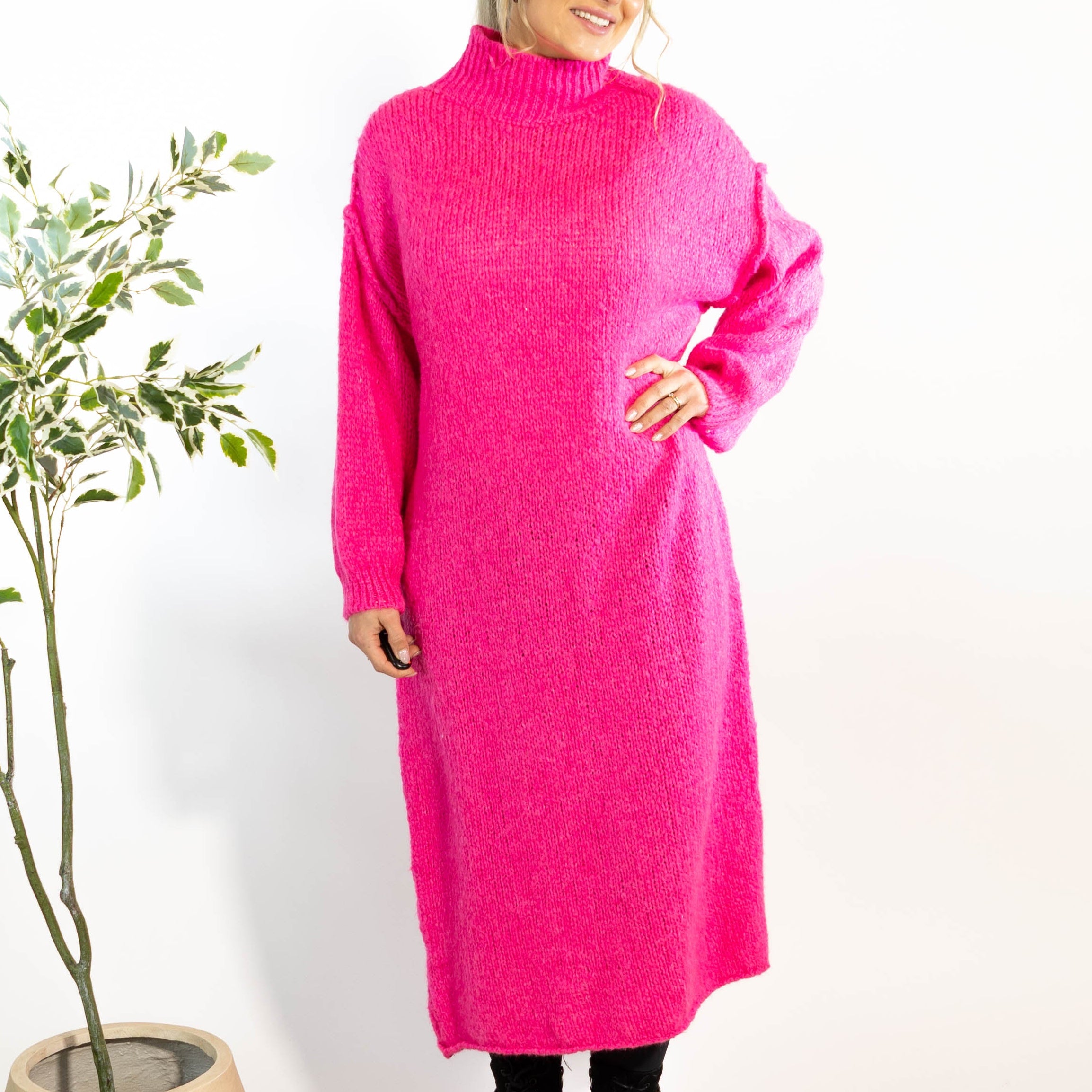 Gry strikkjole, Pink