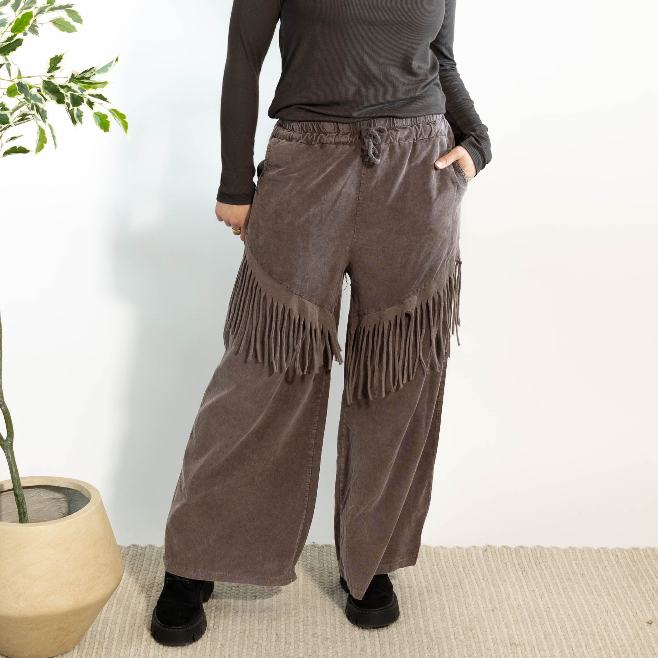 Farah bredbenet fløjlsbukser, Choko