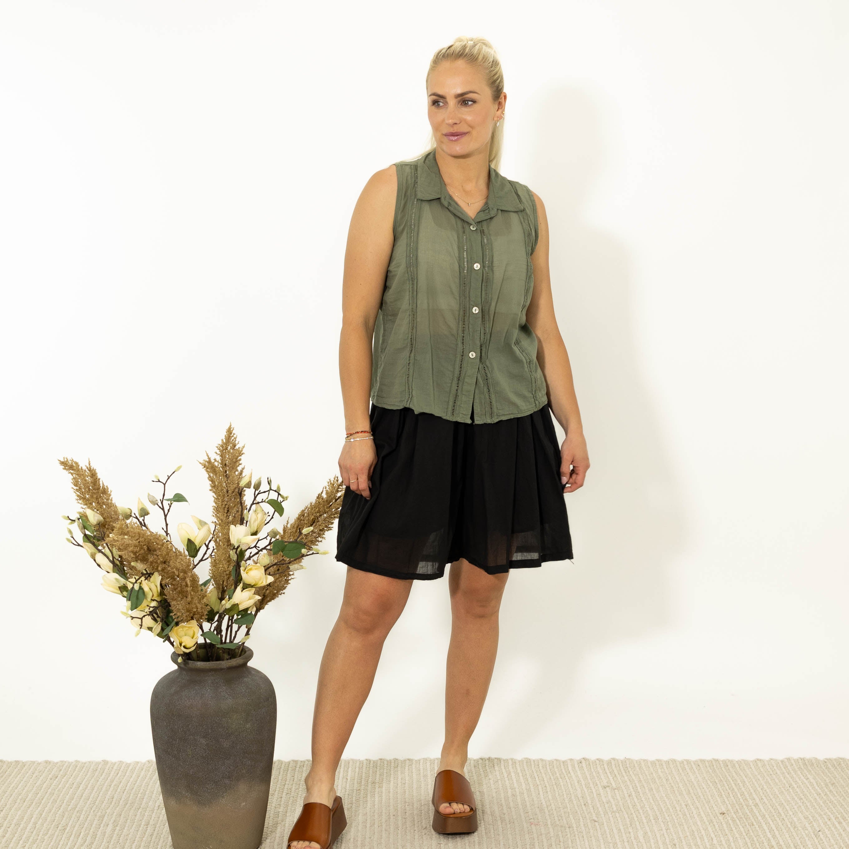 Bailey bomulds overdel, Khaki