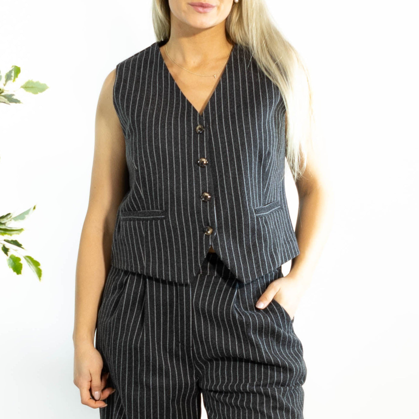 Janis stribet vest, Grå