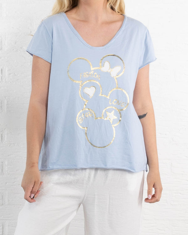 Minnie t-shirt, Lyseblå