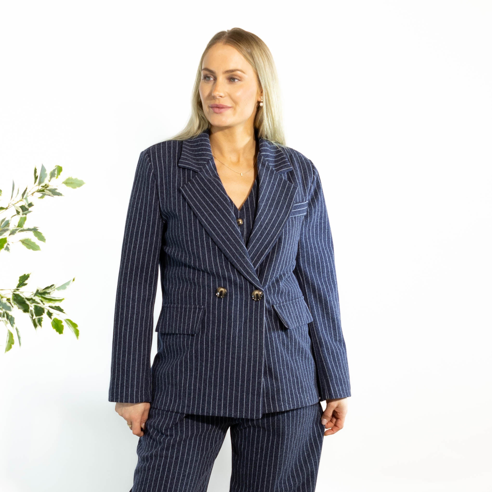 Lora stribet habitjakke, Navy