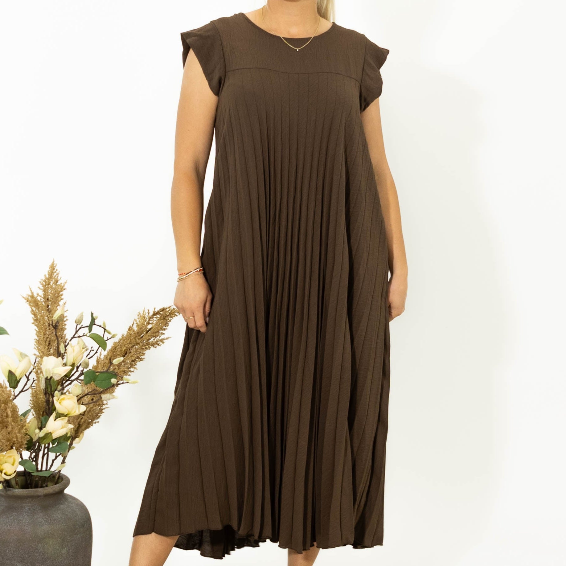 Lene chiffon kjole, Choko