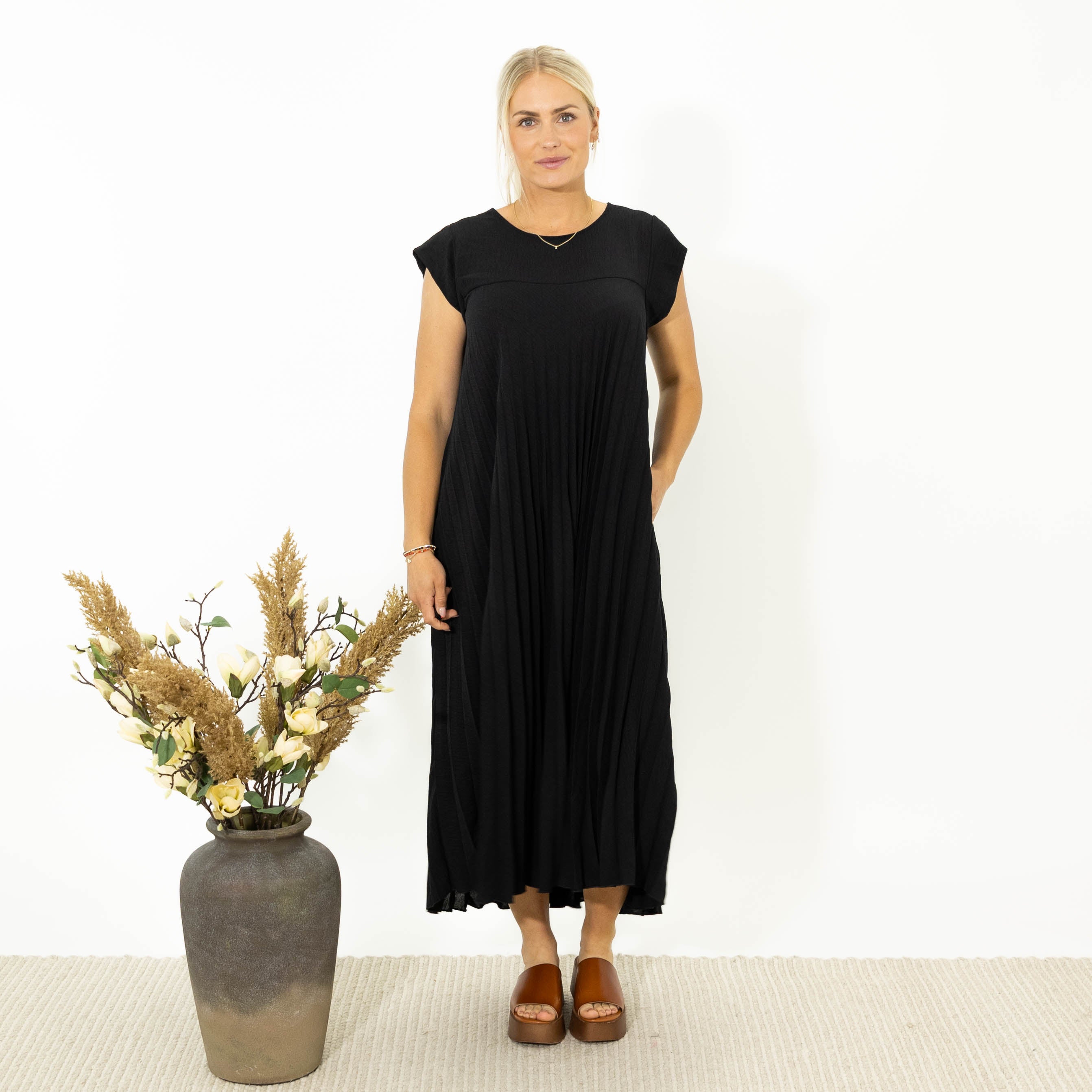 Lene chiffon kjole, Sort