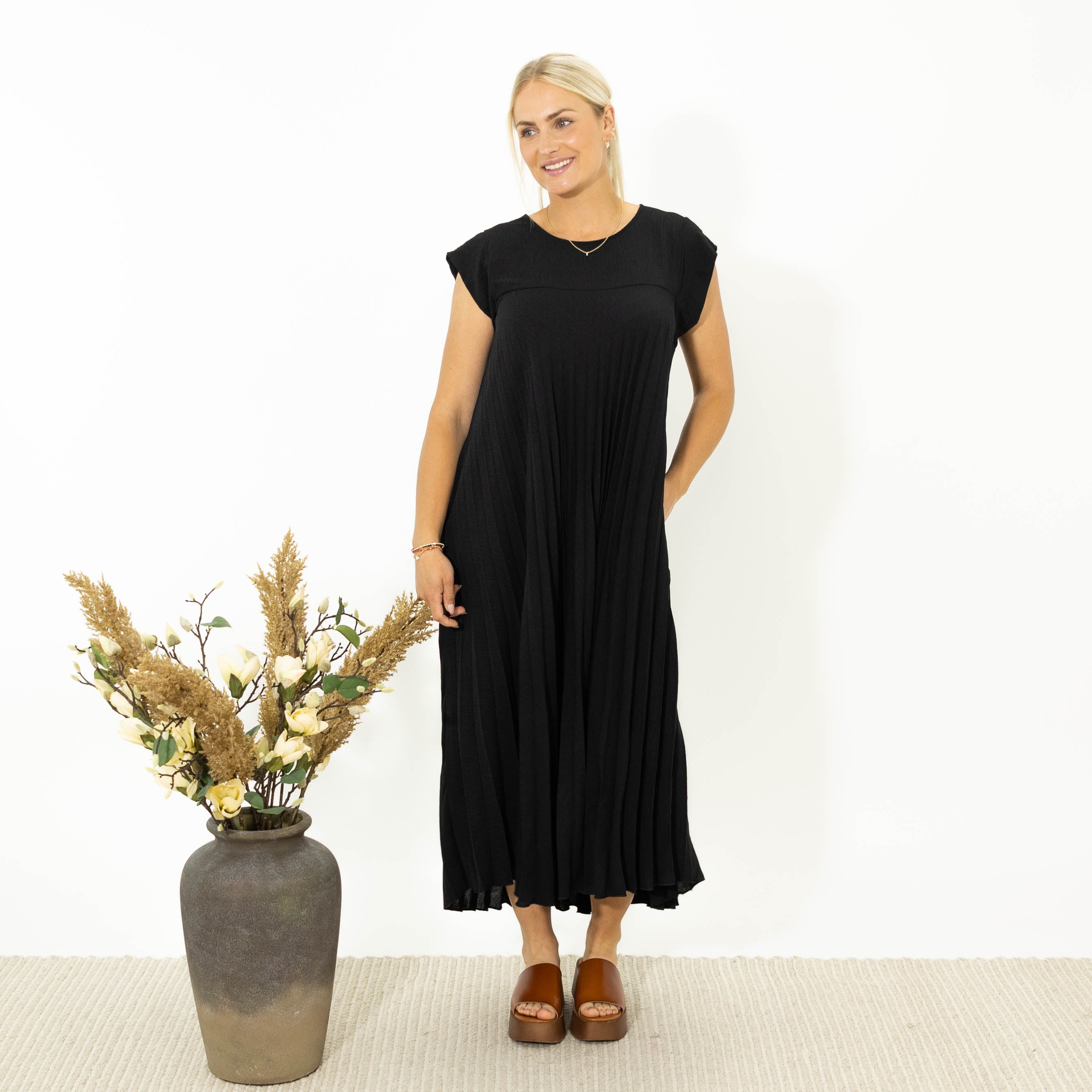 Lene chiffon kjole, Sort