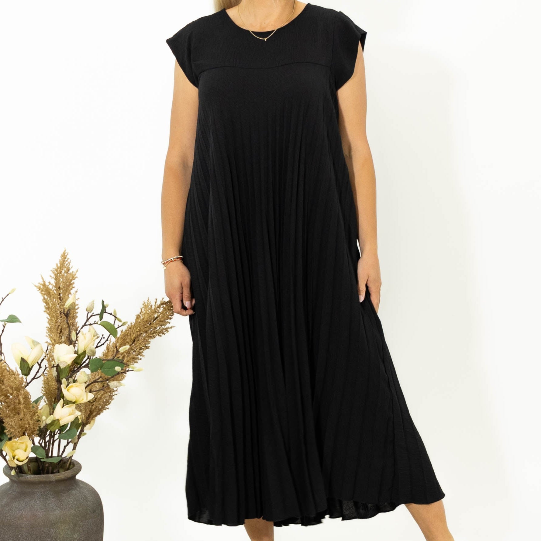 Lene chiffon kjole, Sort