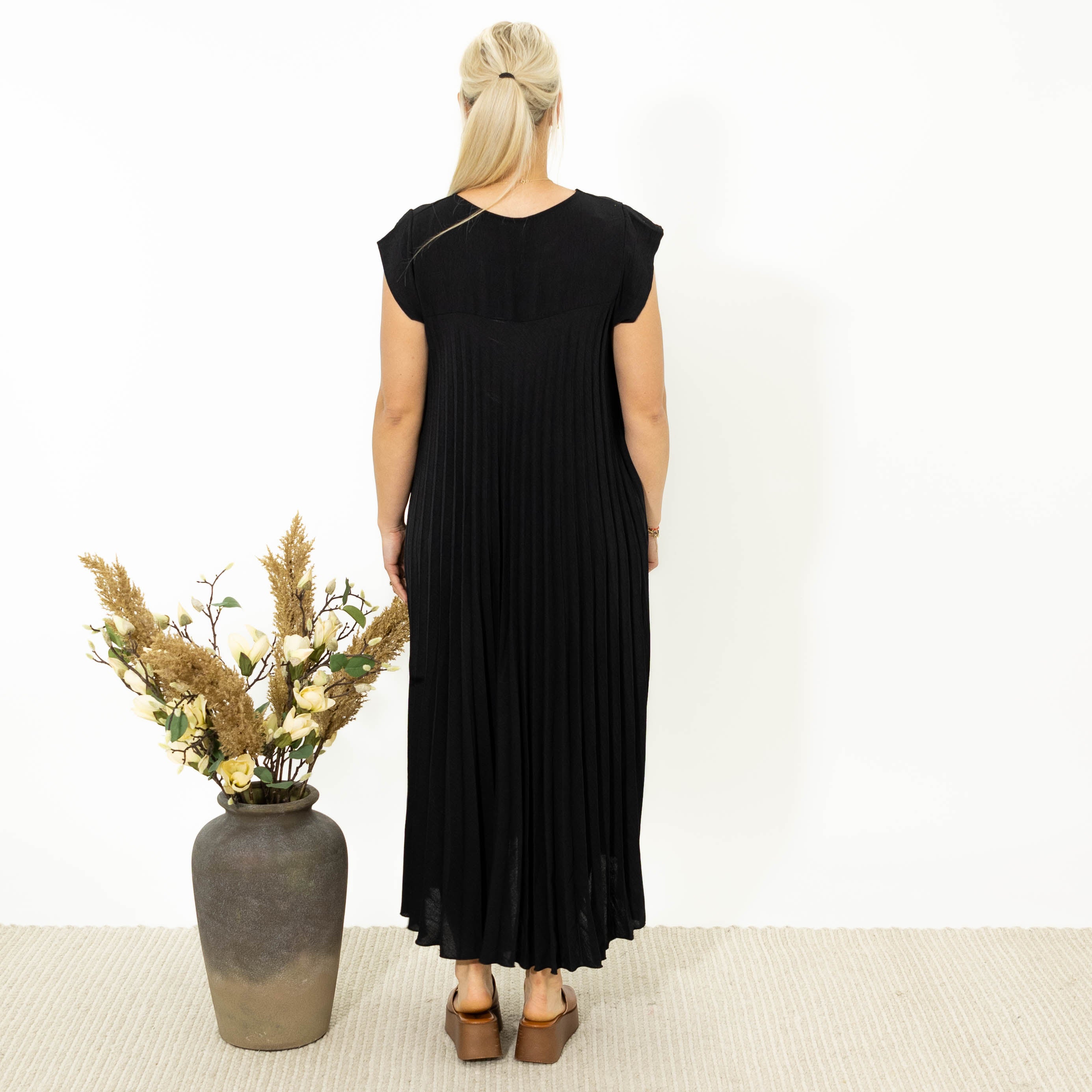Lene chiffon kjole, Sort