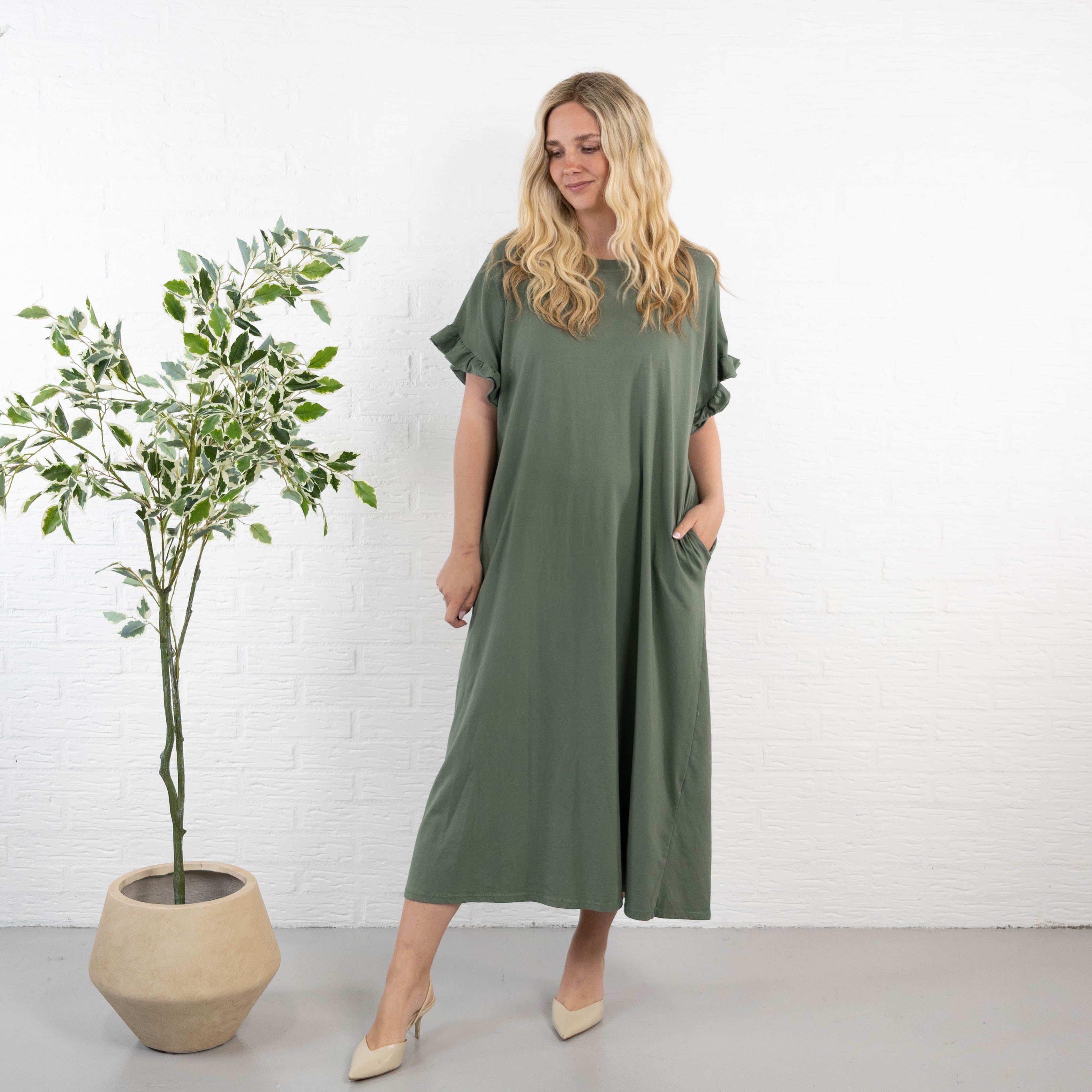 Chantelle kjole, Khaki