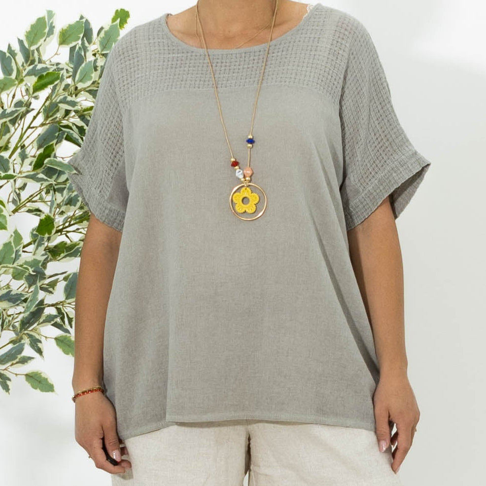Annabel acid washed overdel, Taupe